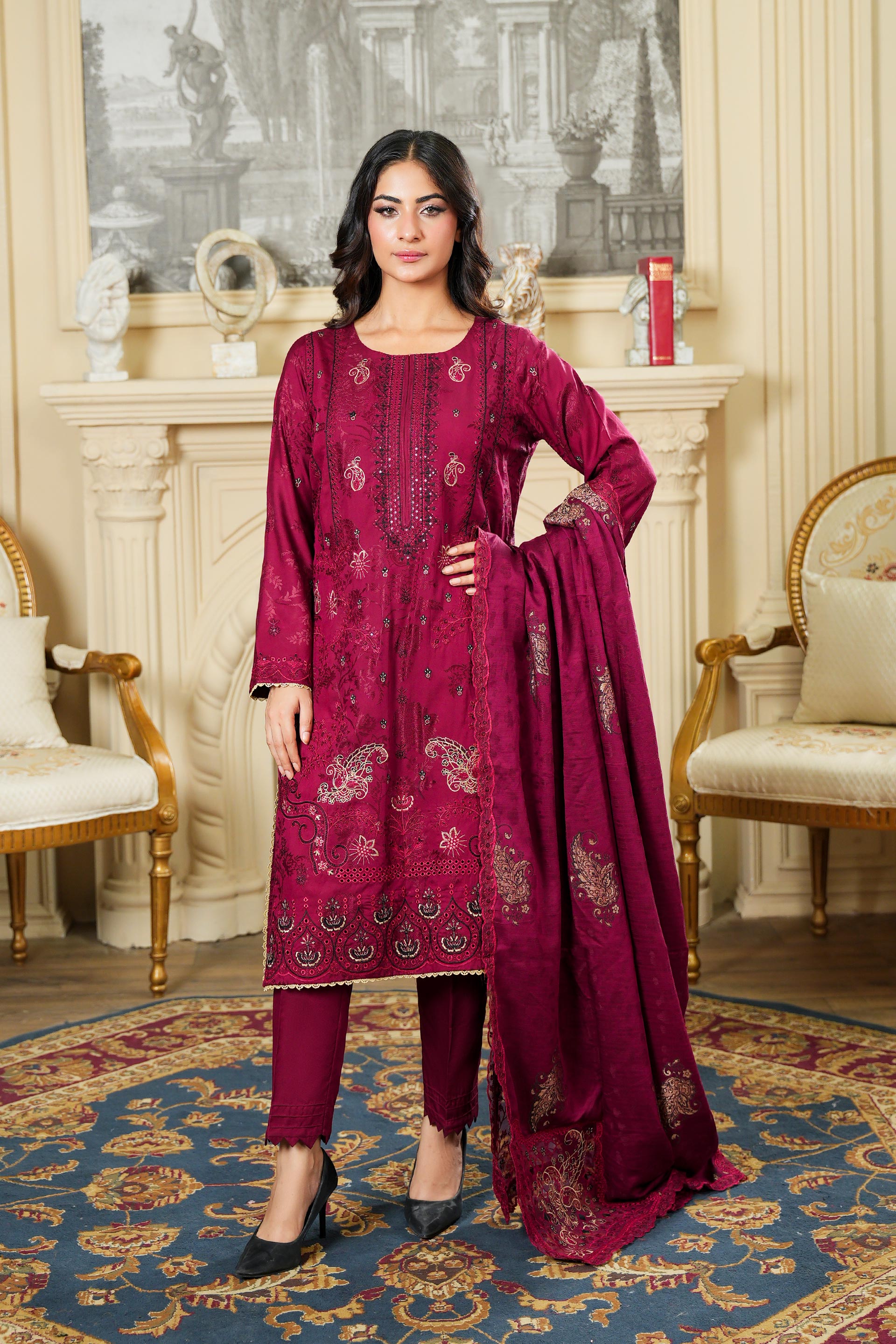 NISSA Viscose EMB Shirt & Dupatta VOL-2427