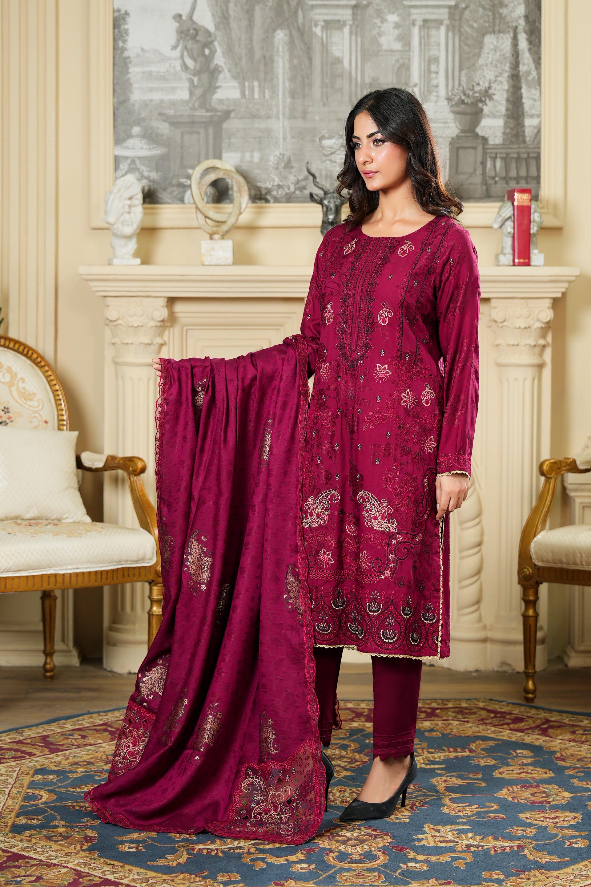 NISSA Viscose EMB Shirt & Dupatta VOL-2427