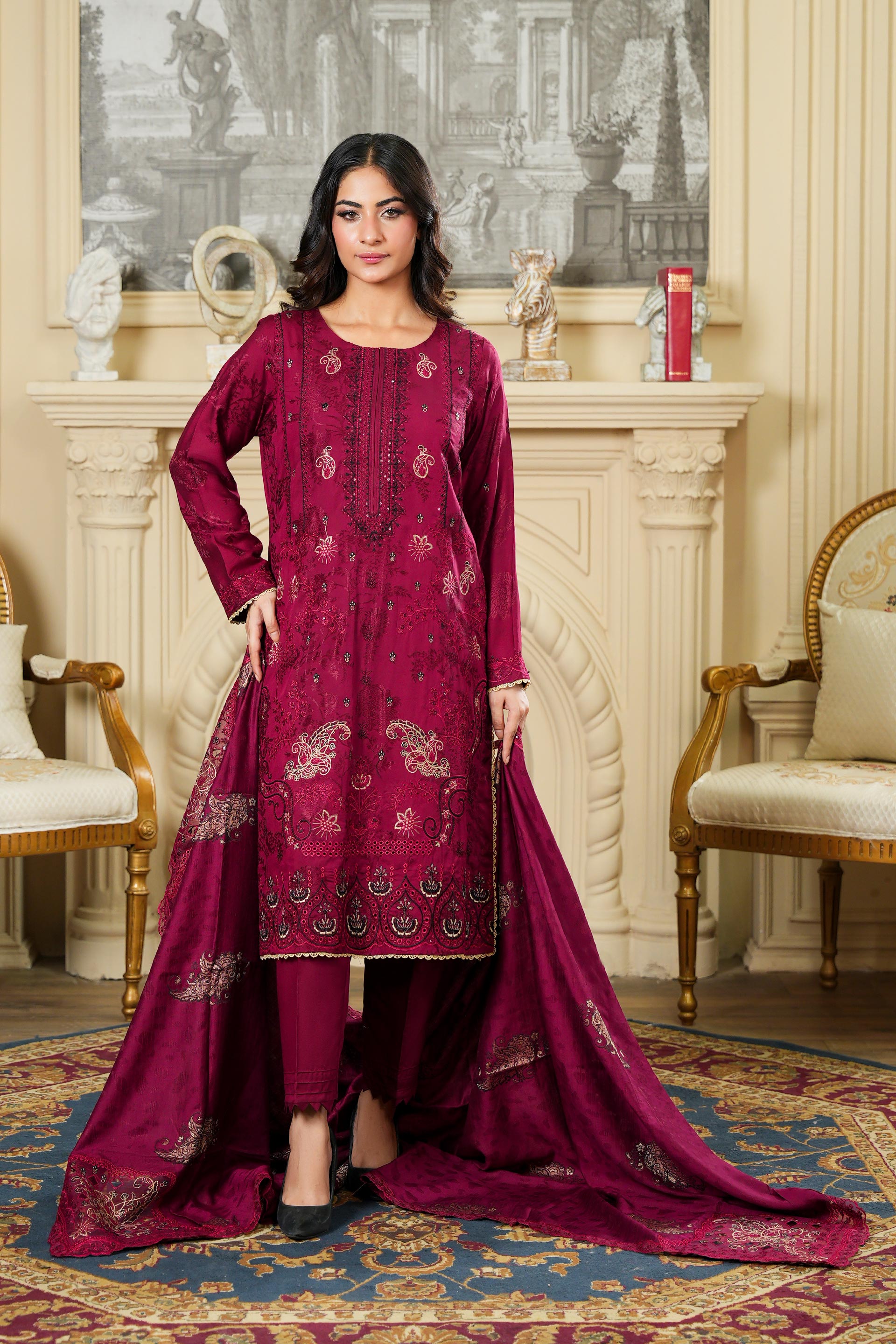 NISSA Viscose EMB Shirt & Dupatta VOL-2427
