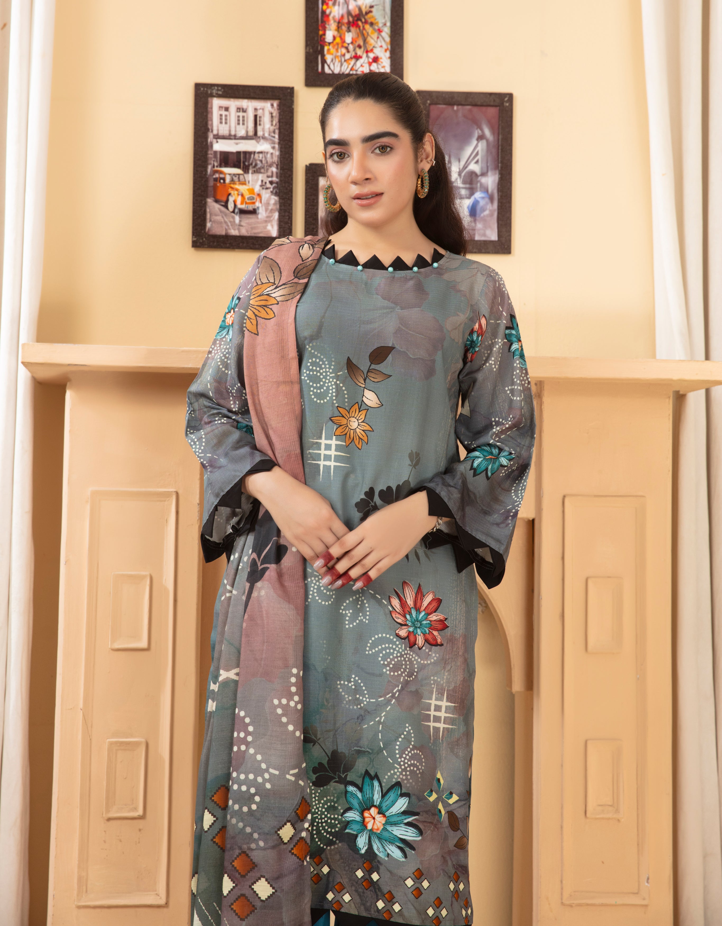 ALEEZAY Viscose PRINT Shirt & Dupatta Vol-2460