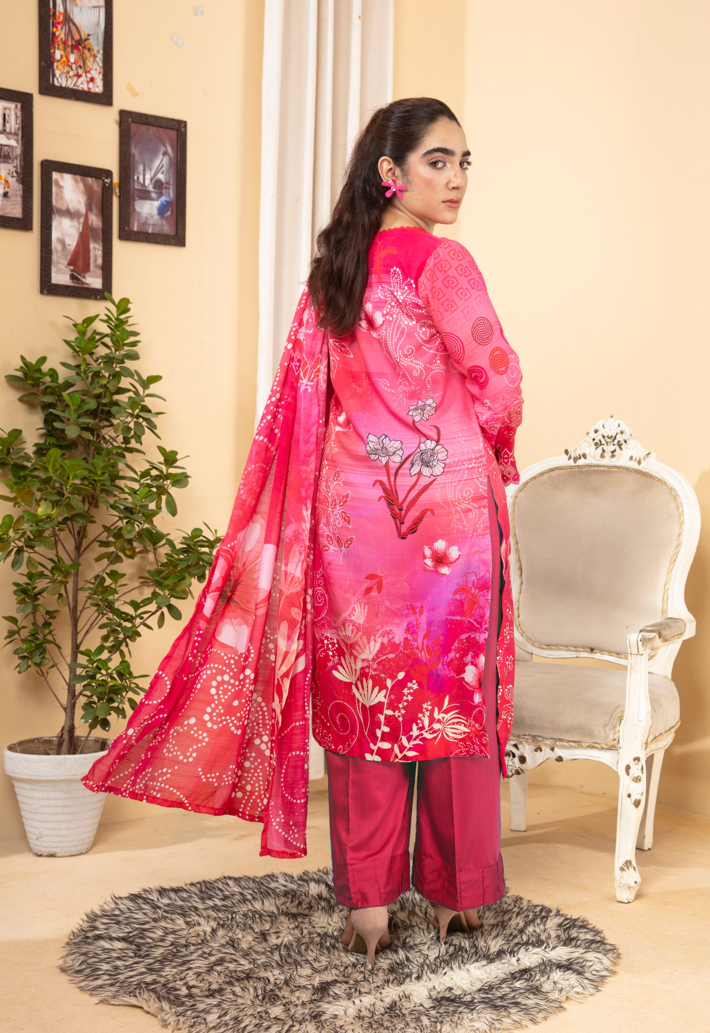 ALEEZAY Viscose PRINT Shirt & Dupatta Vol-2460