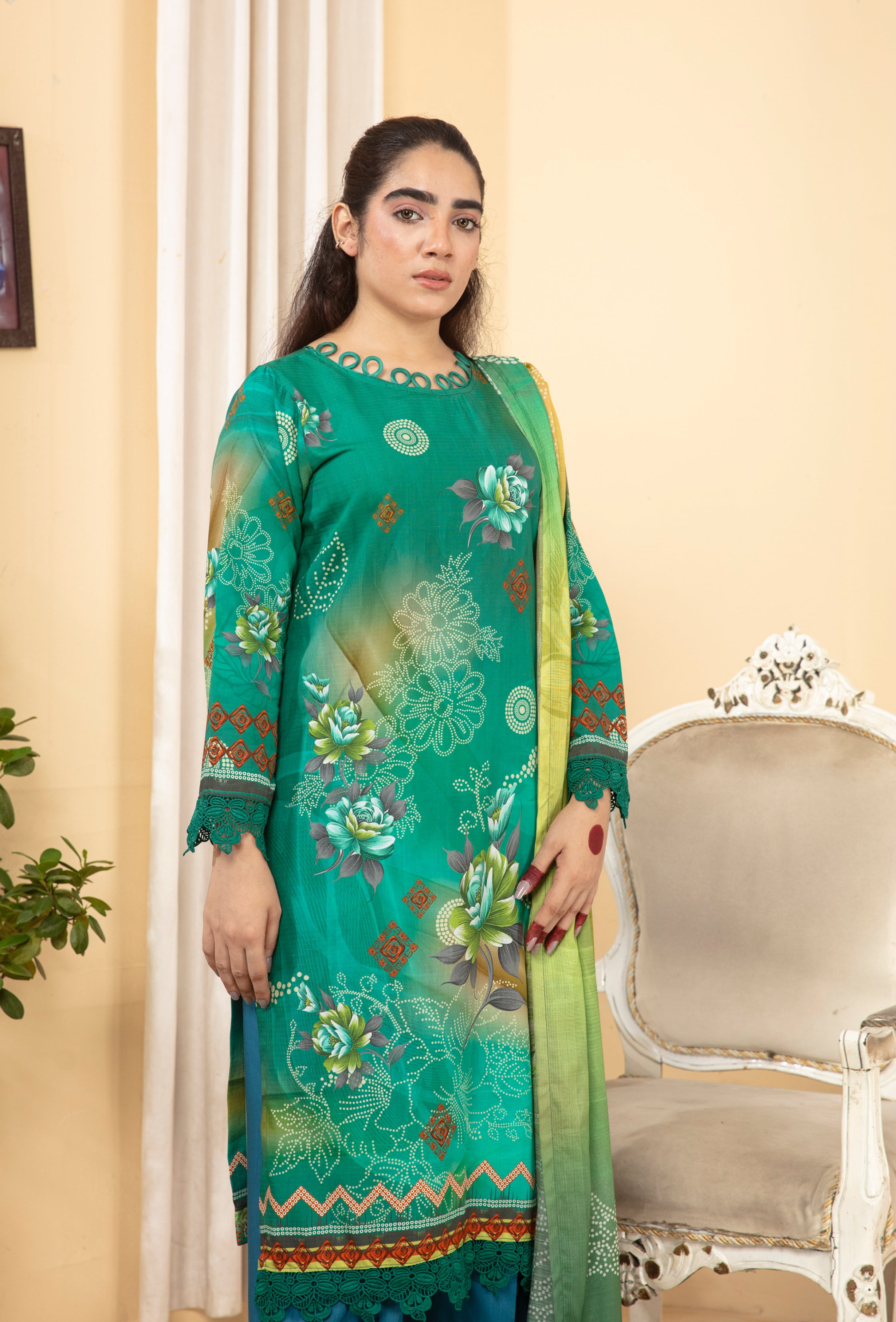 ALEEZAY Viscose PRINT Shirt & Dupatta Vol-2460