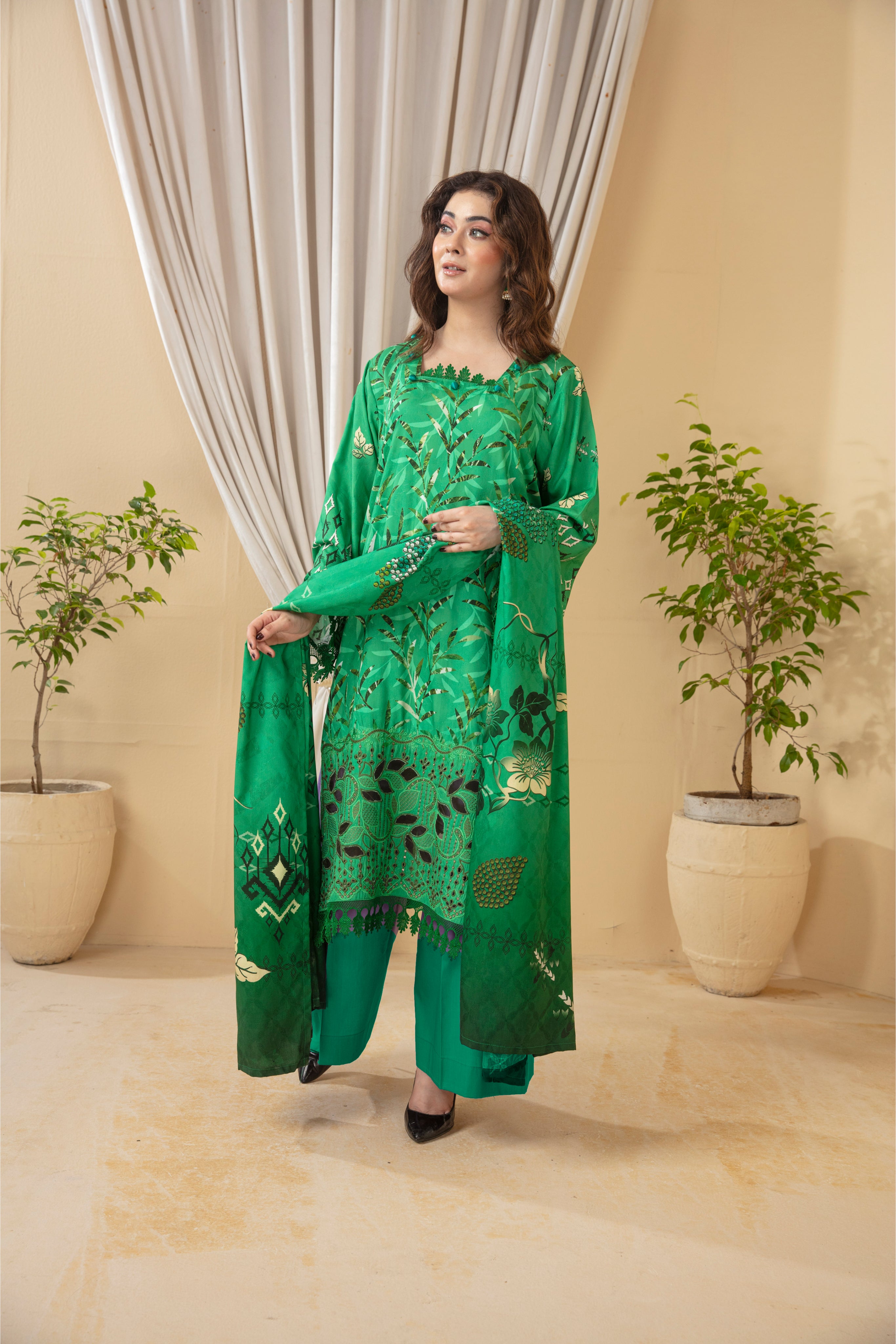 Koh-e-Noor Viscose EMB Shirt & Dupatta Vol-2453