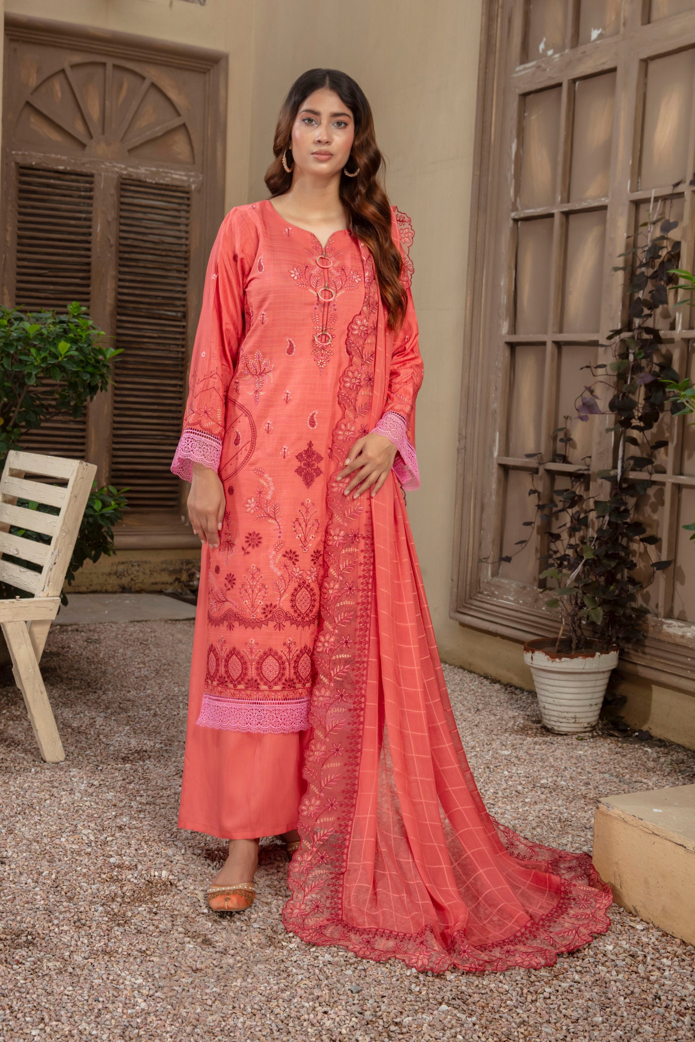 ANMOL Viscose EMB Shirt & Dupatta Vol-2401