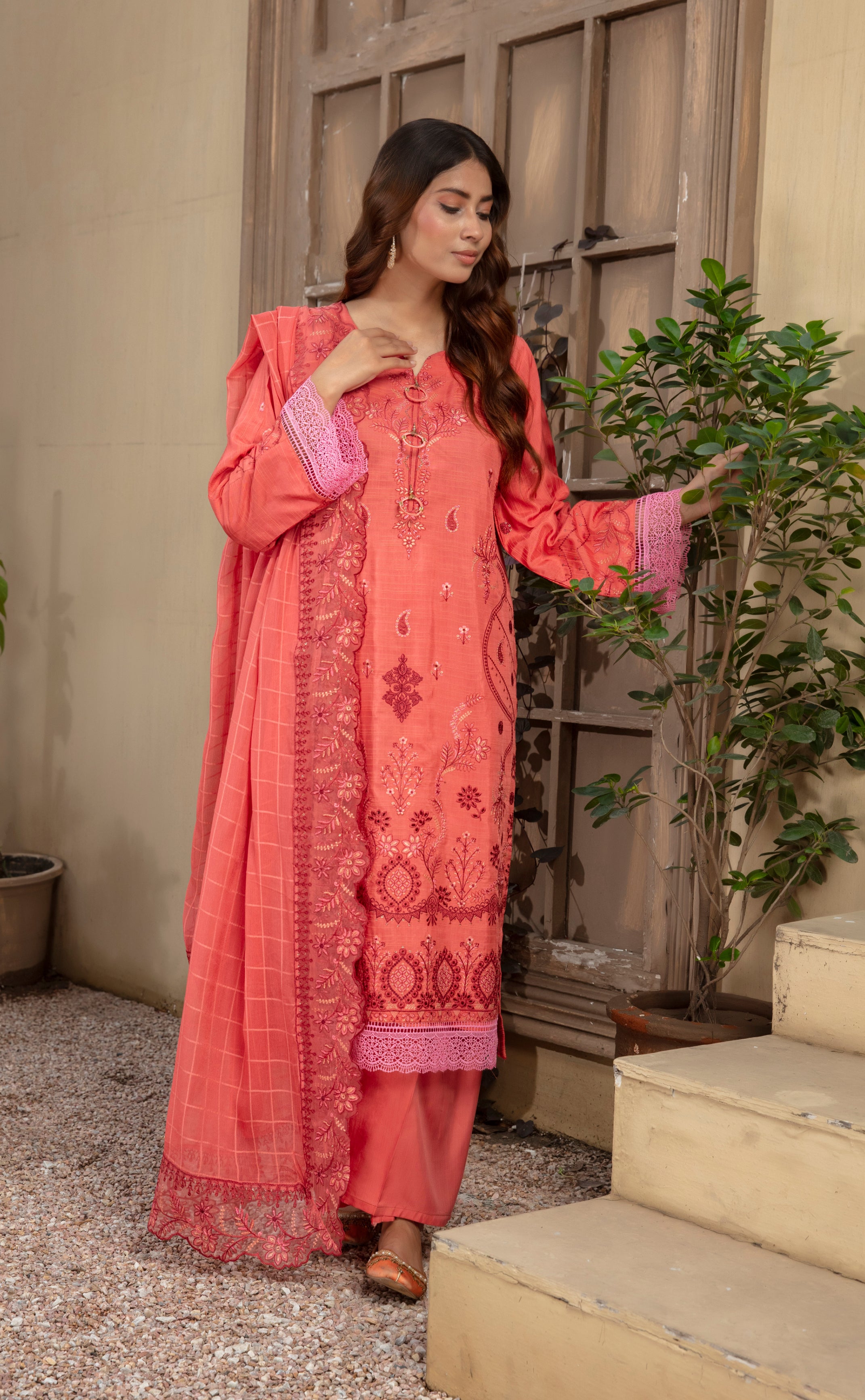 ANMOL Viscose EMB Shirt & Dupatta Vol-2401