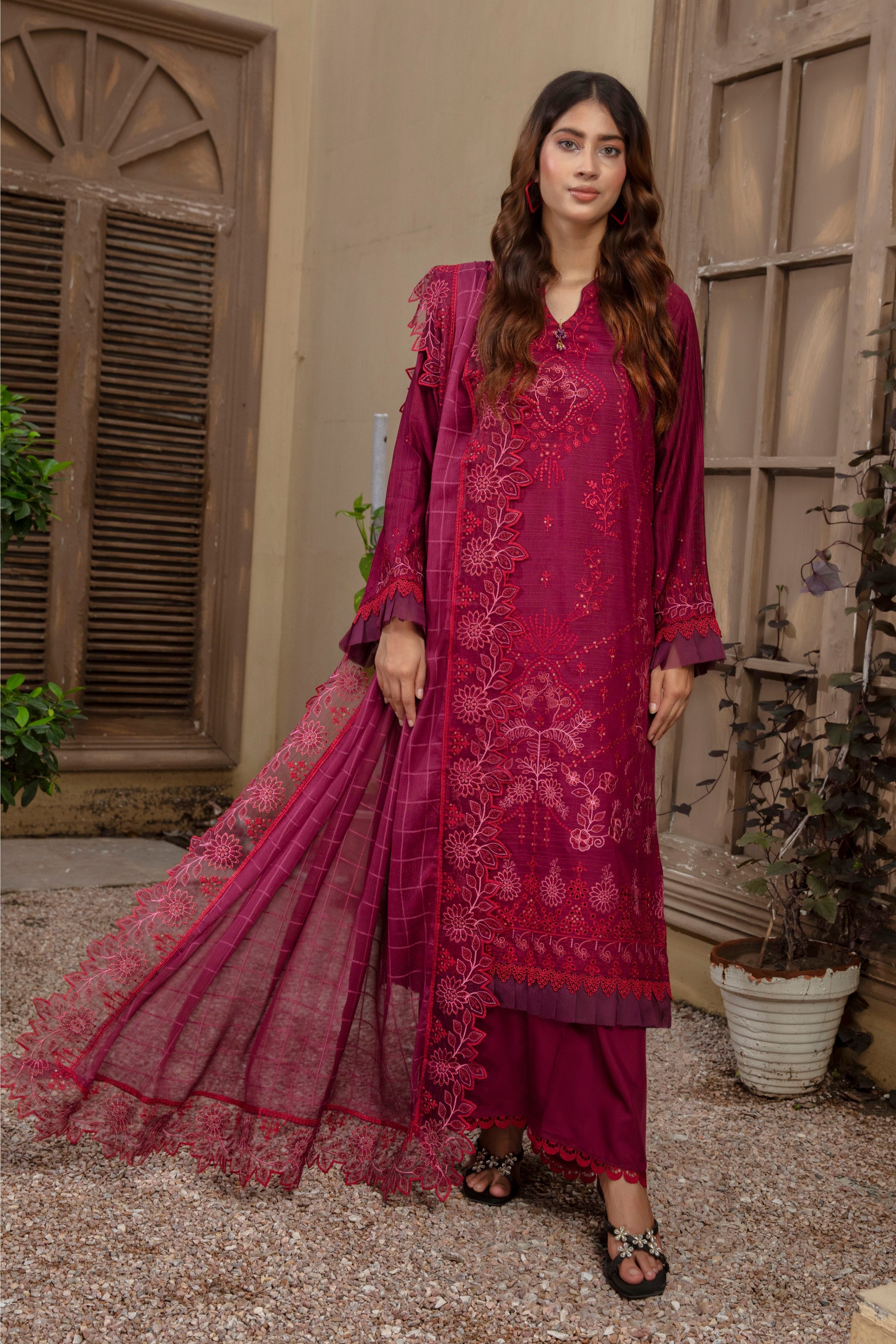 ANMOL Viscose EMB Shirt & Dupatta Vol-2401