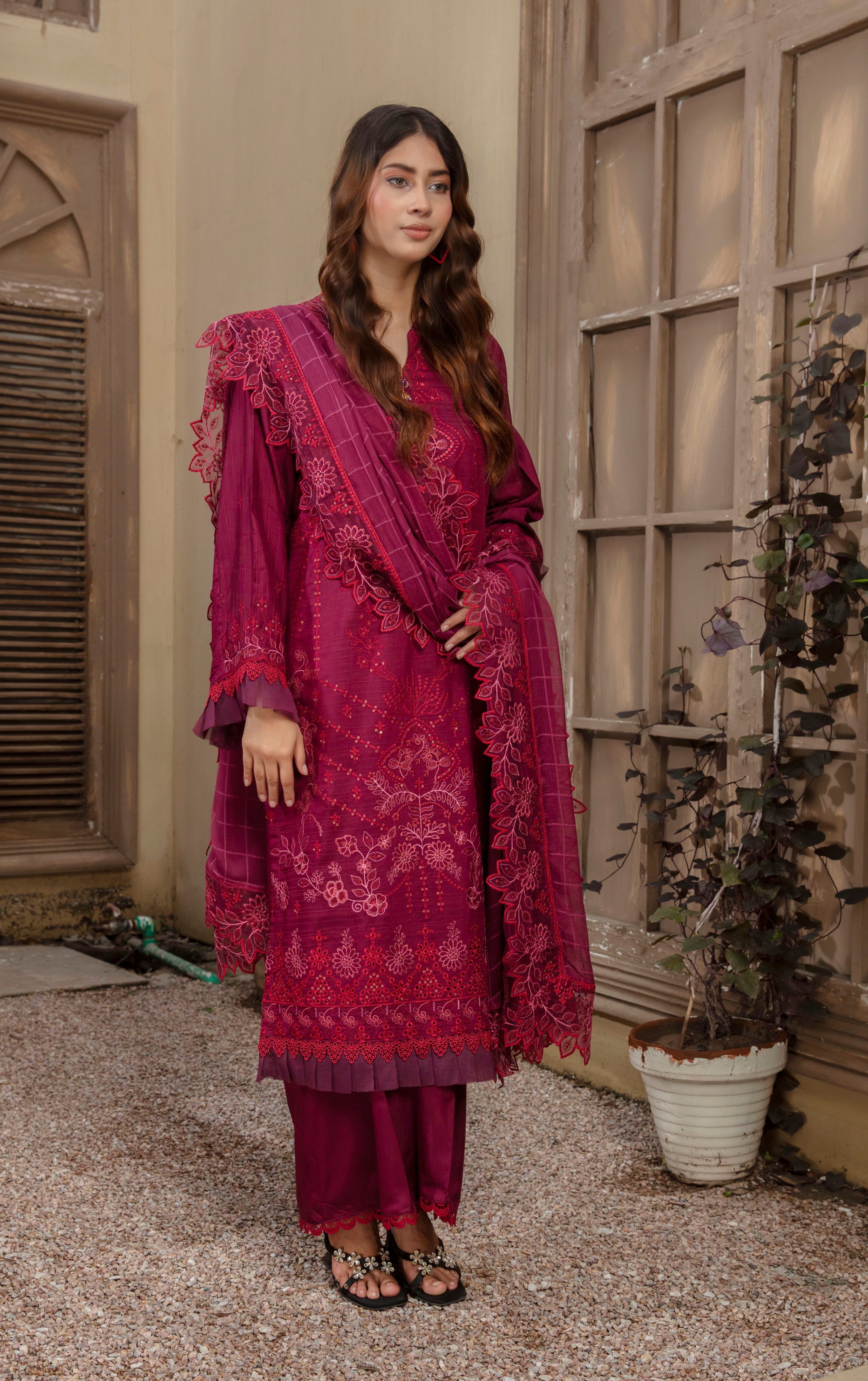 ANMOL Viscose EMB Shirt & Dupatta Vol-2401