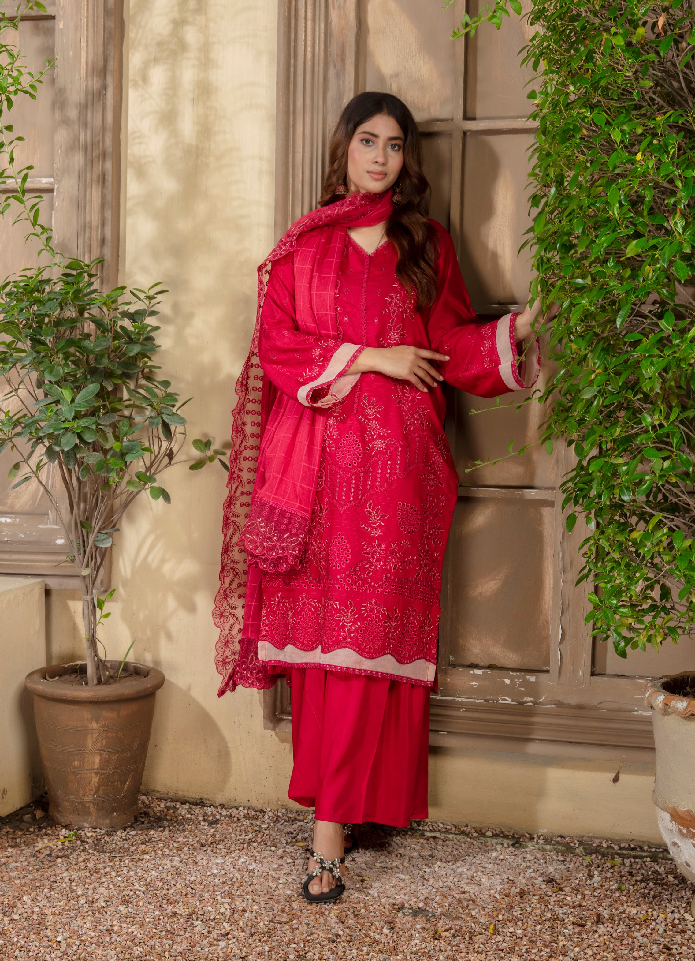 ANMOL Viscose EMB Shirt & Dupatta Vol-2401