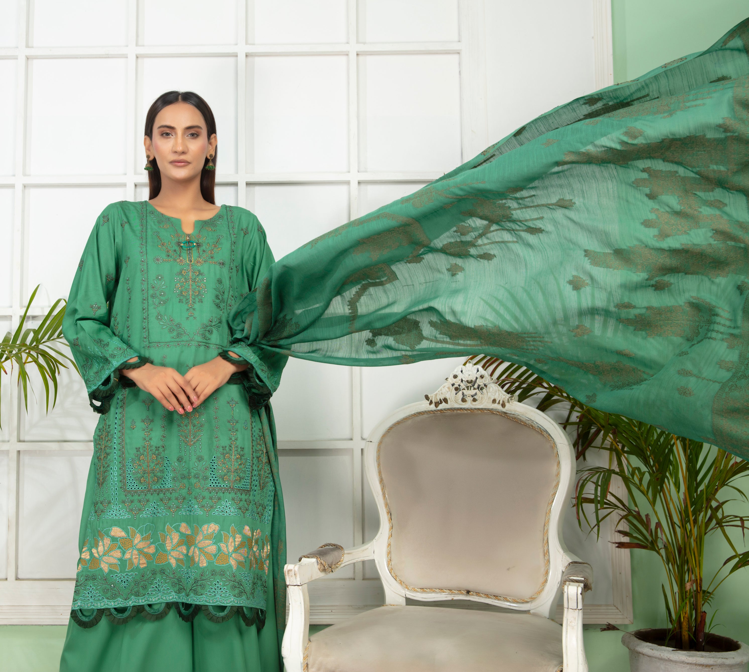 MINAHAL Viscose EMB Shirt & Dupatta Vol-2417