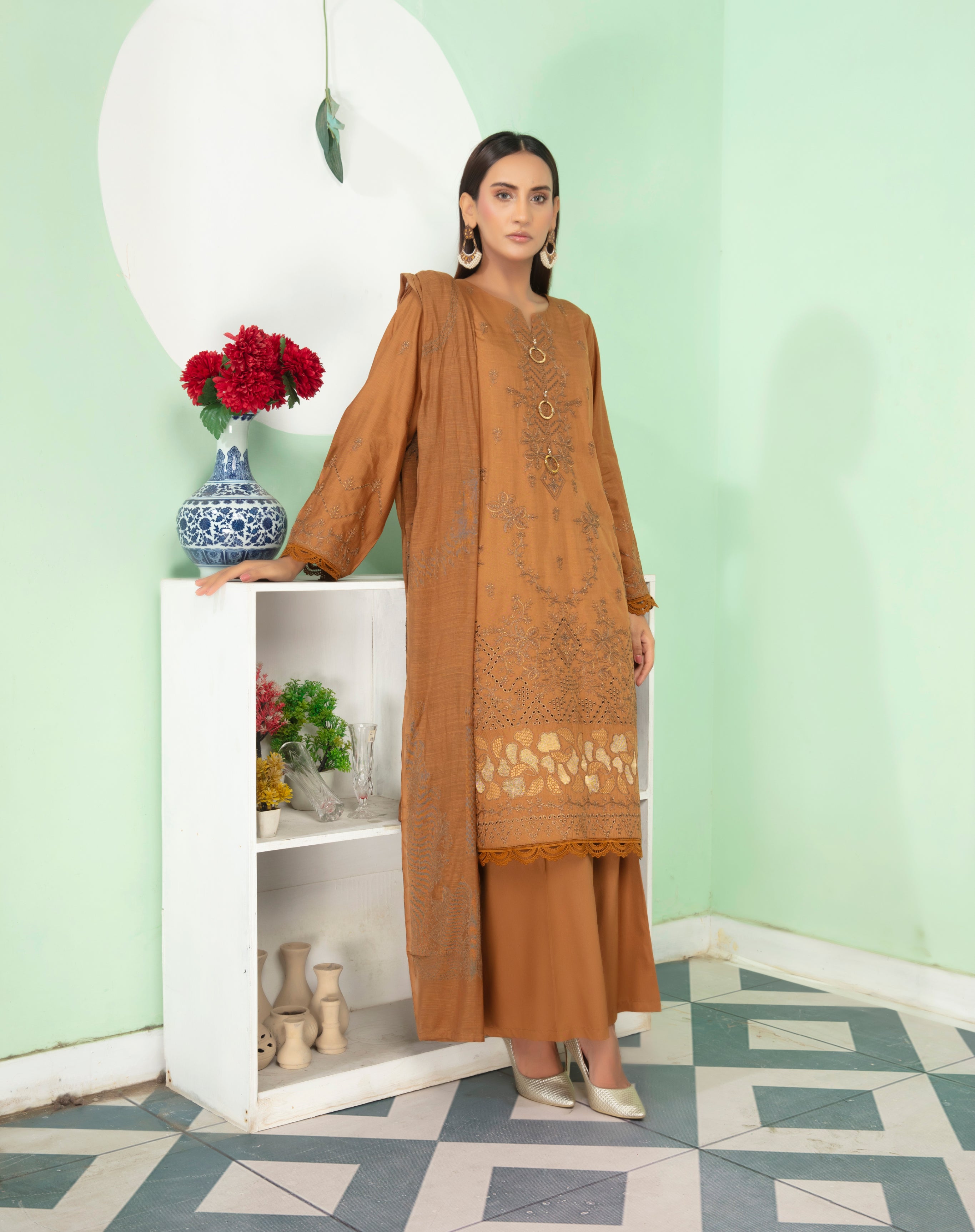 MINAHAL Viscose EMB Shirt & Dupatta Vol-2417