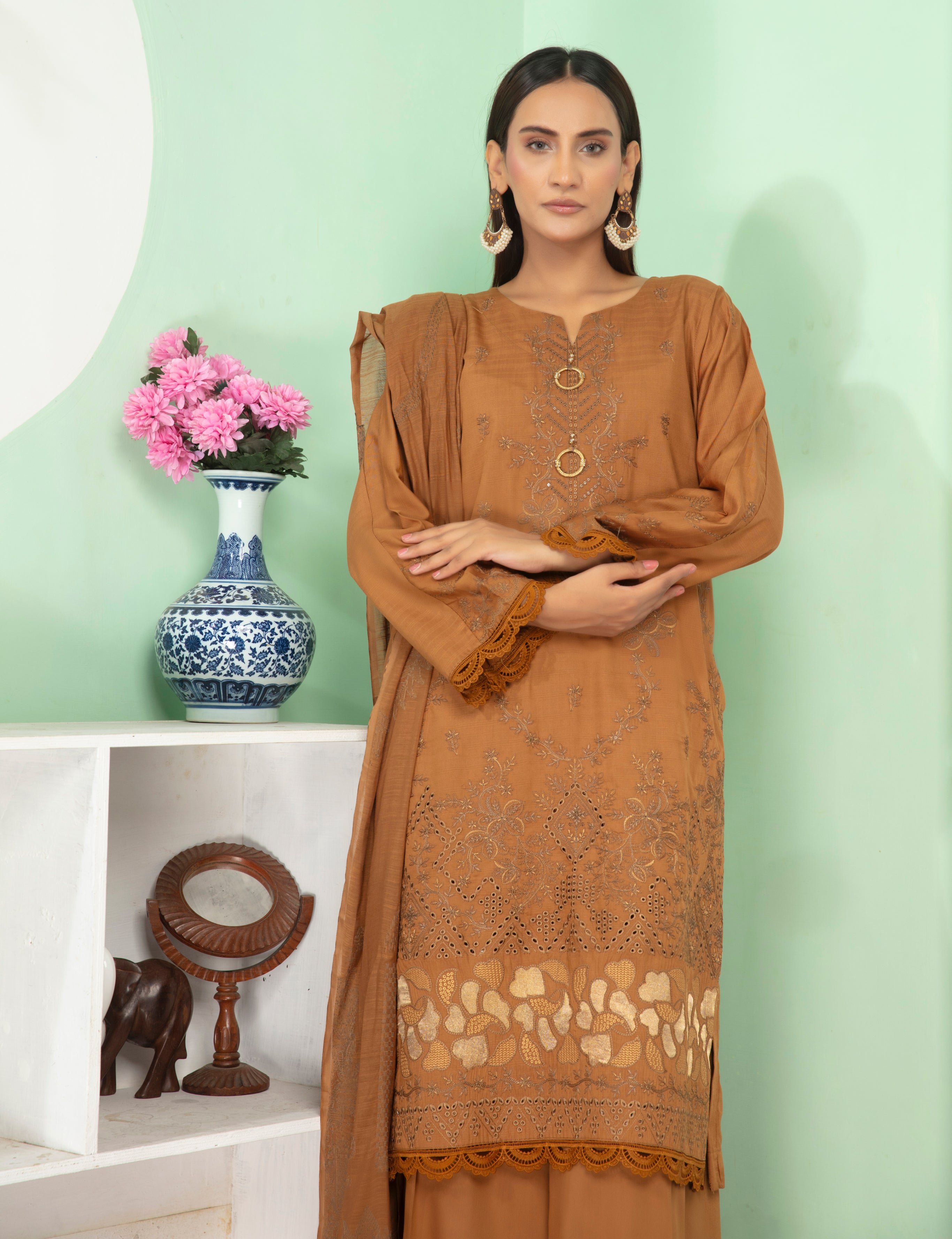 MINAHAL Viscose EMB Shirt & Dupatta Vol-2417