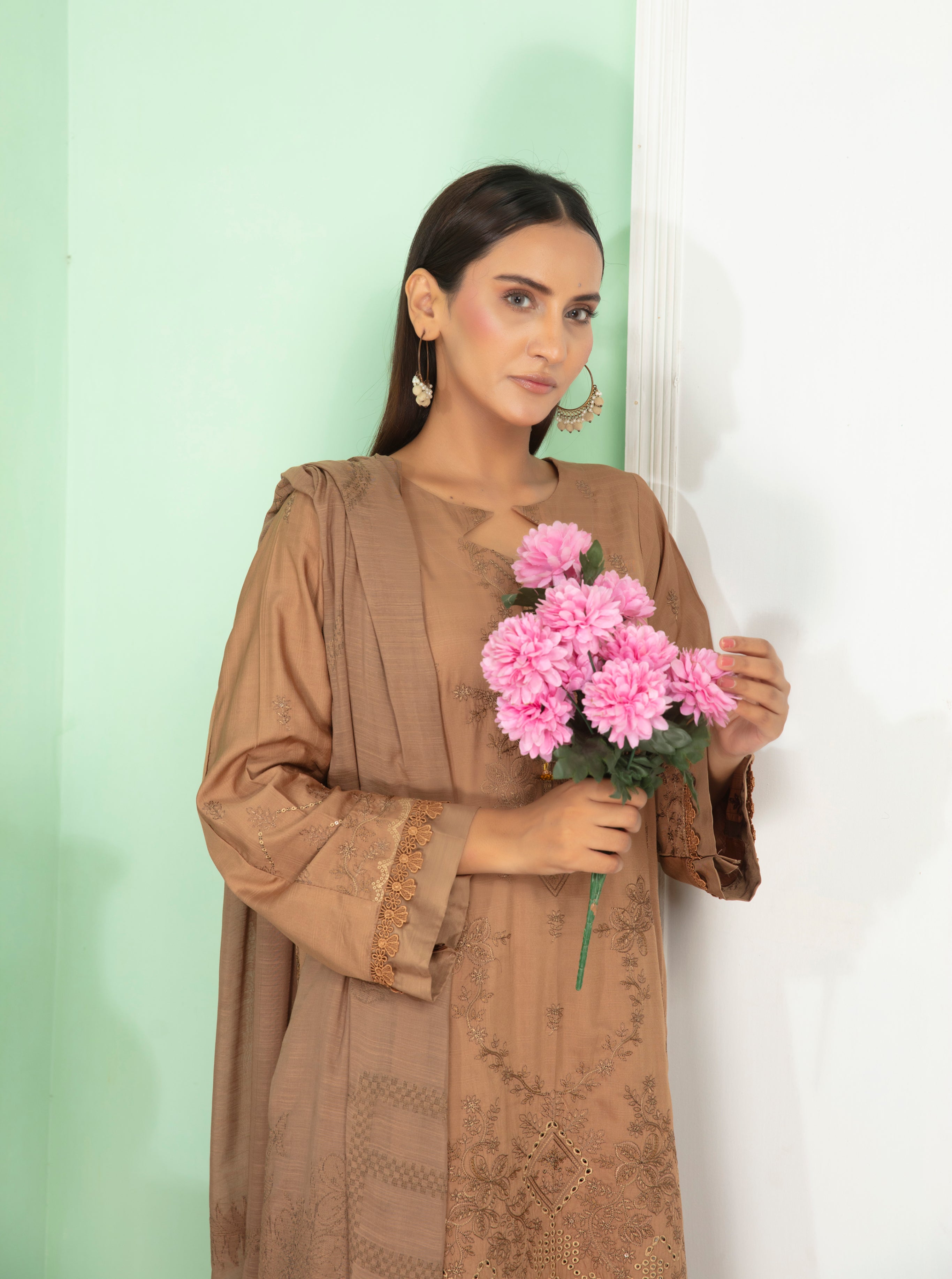 MINAHAL Viscose EMB Shirt & Dupatta Vol-2417
