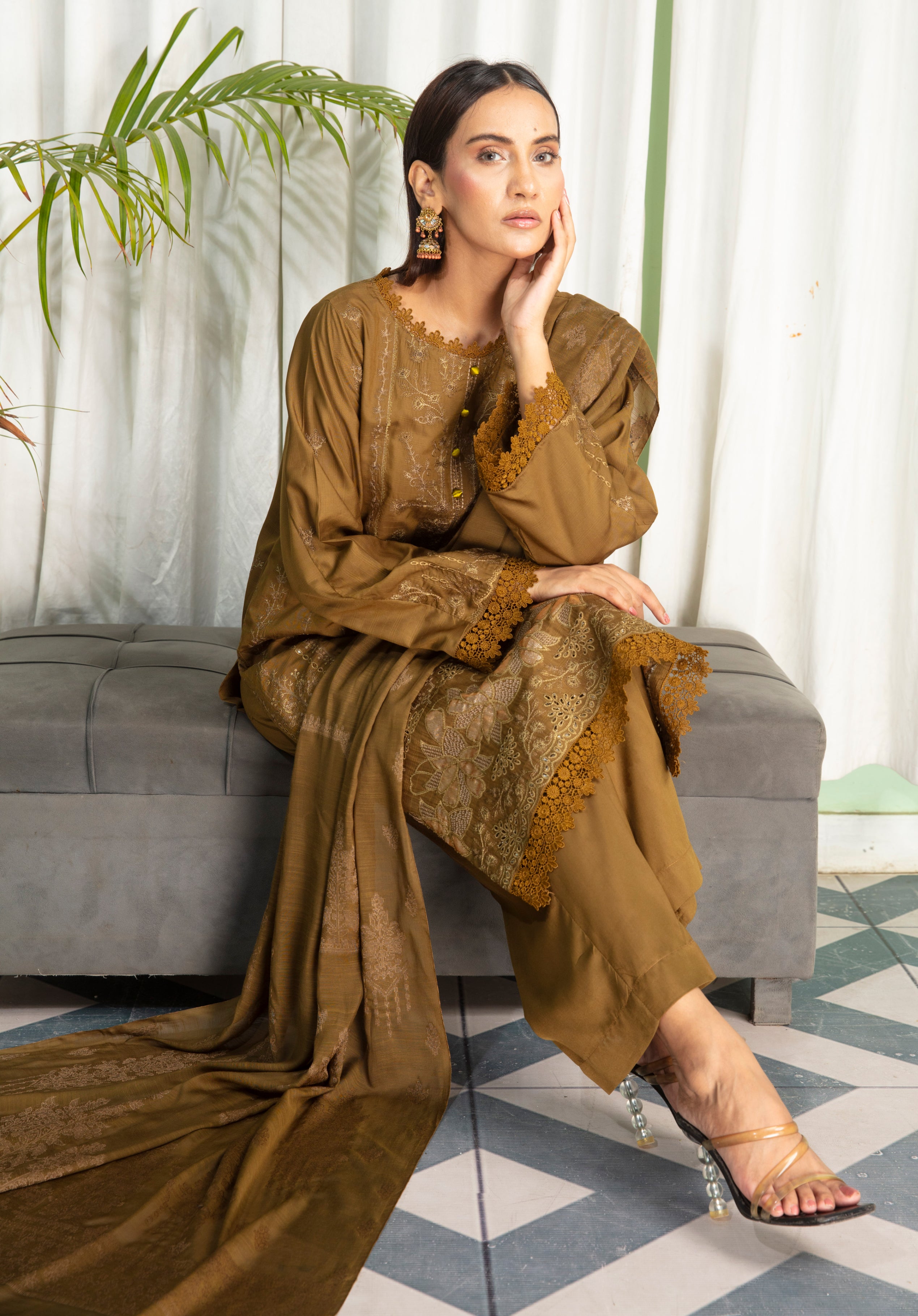 MINAHAL Viscose EMB Shirt & Dupatta Vol-2417