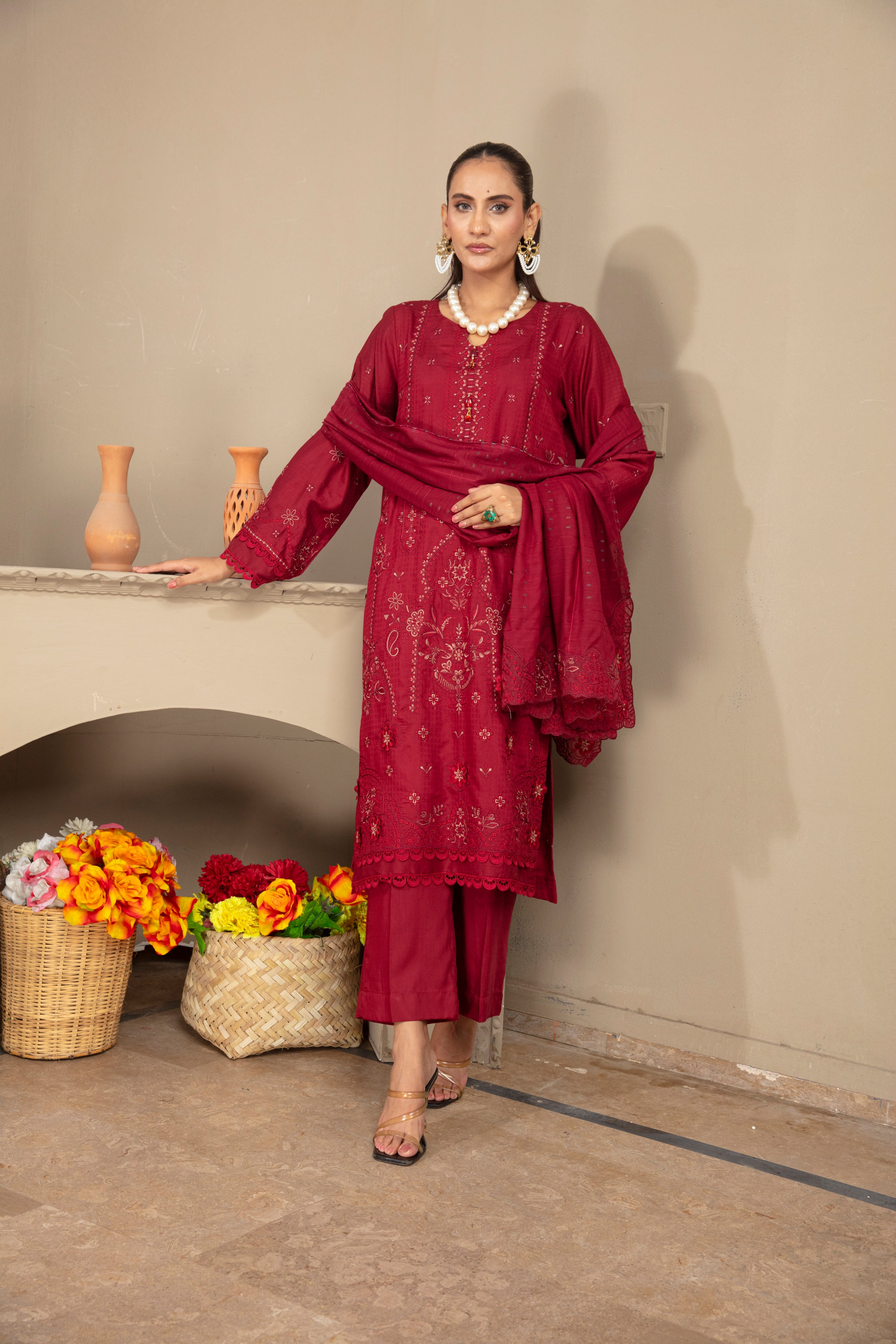 GHAZZAL Viscose EMB Shirt & Dupatta Vol-2404