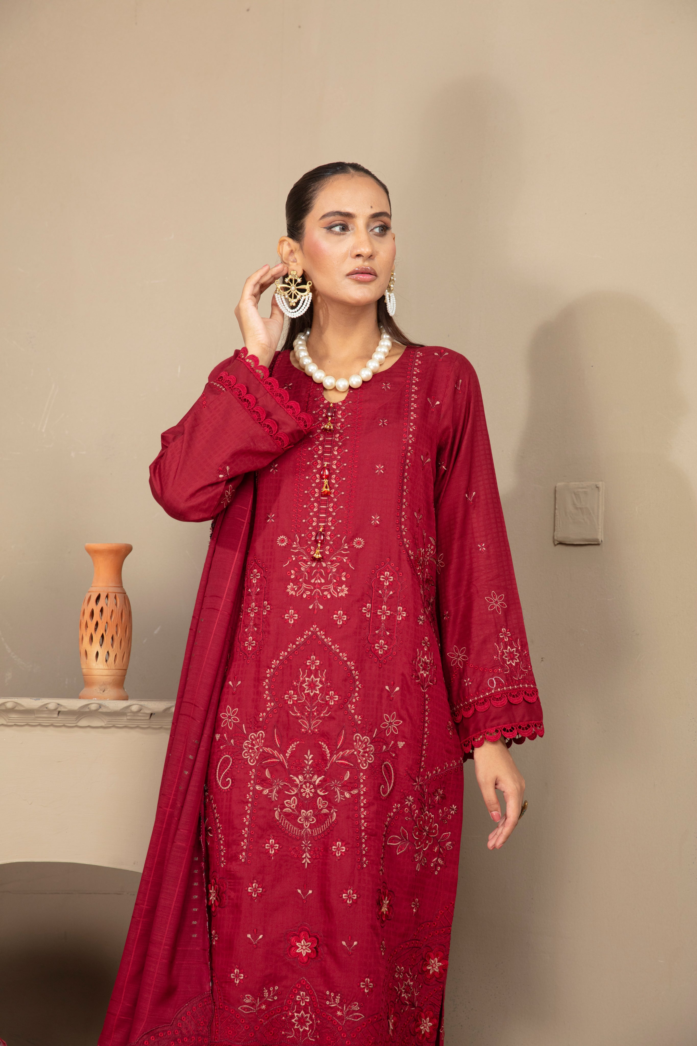 GHAZZAL Viscose EMB Shirt & Dupatta Vol-2404