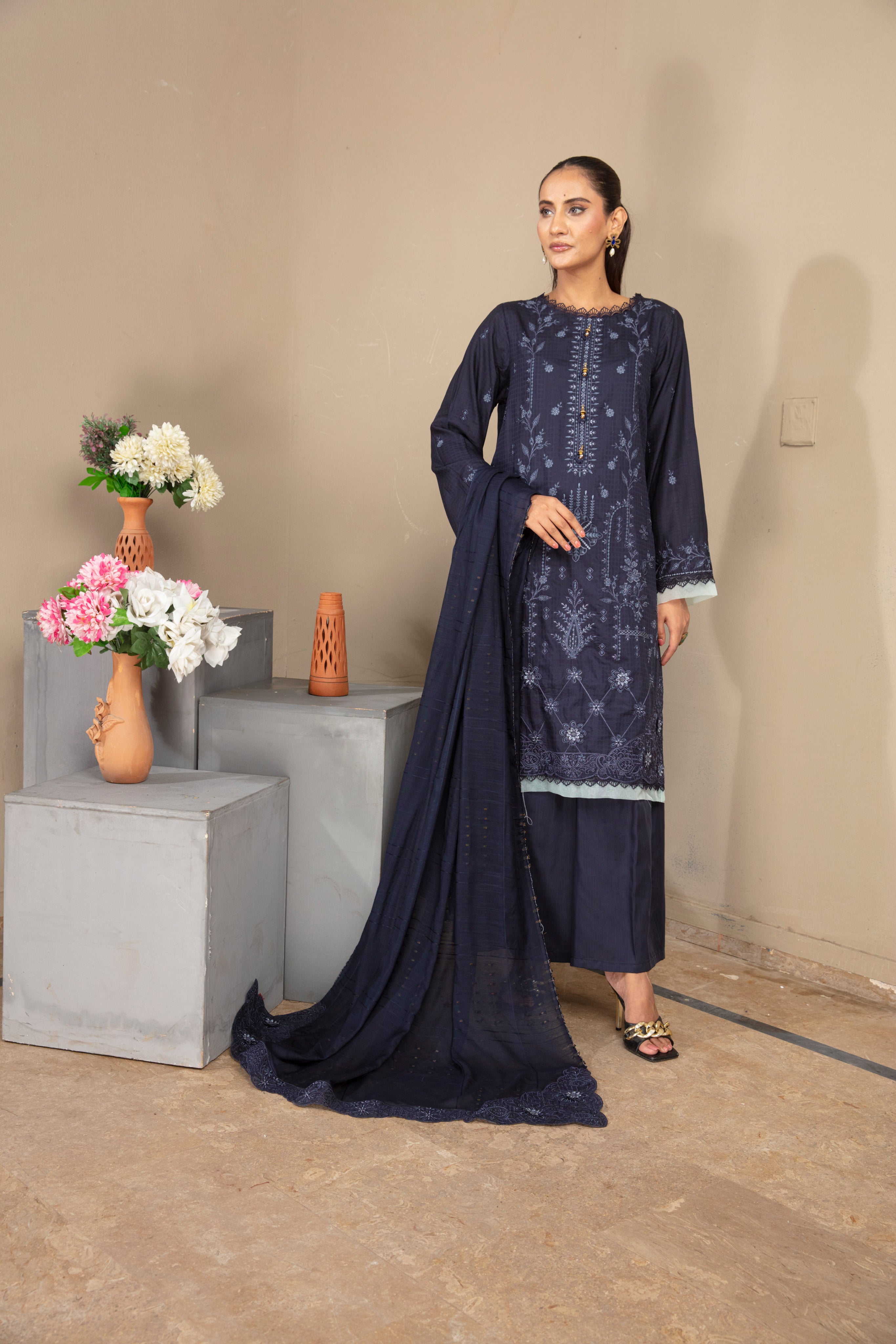 GHAZZAL Viscose EMB Shirt & Dupatta Vol-2404