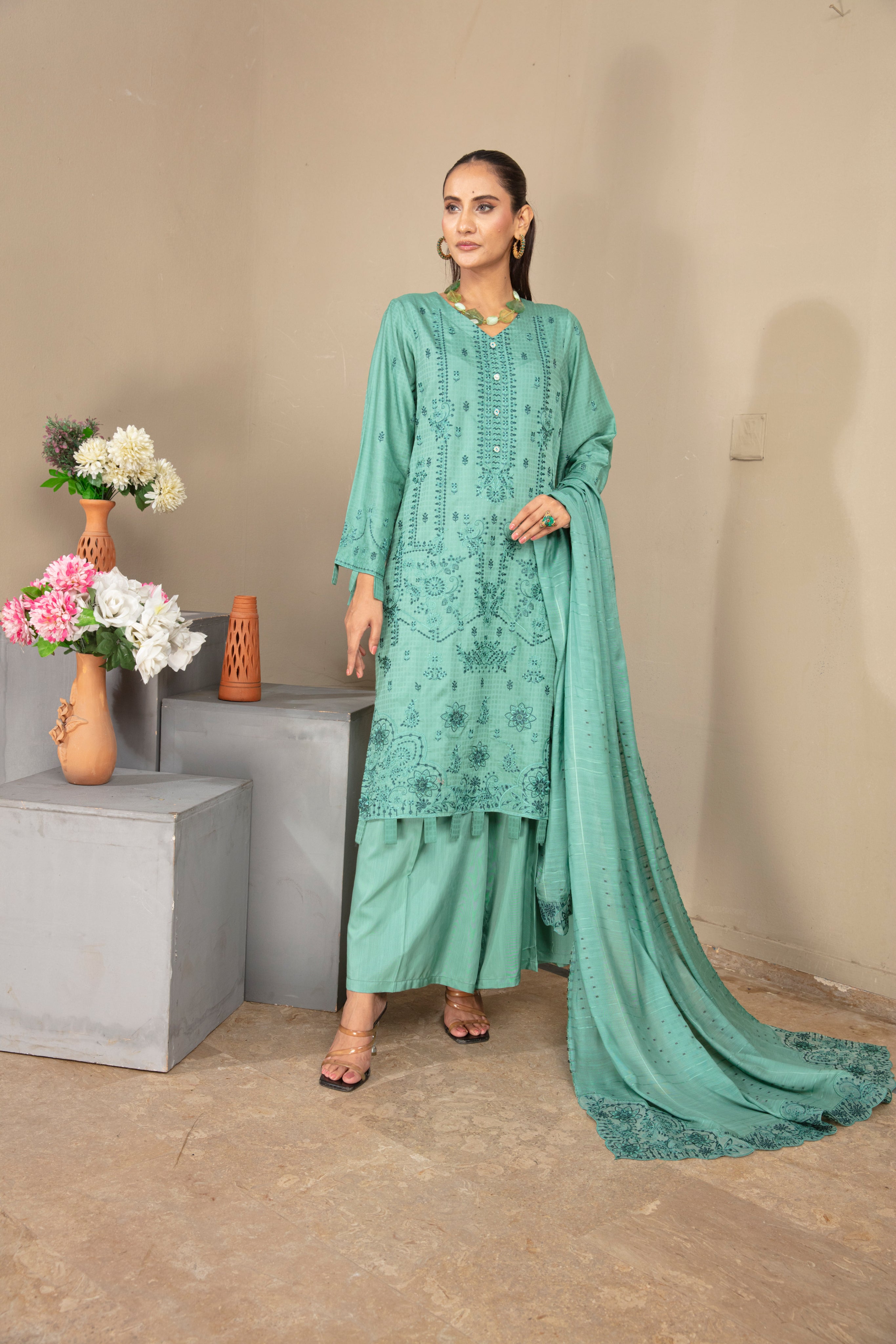 GHAZZAL Viscose EMB Shirt & Dupatta Vol-2404