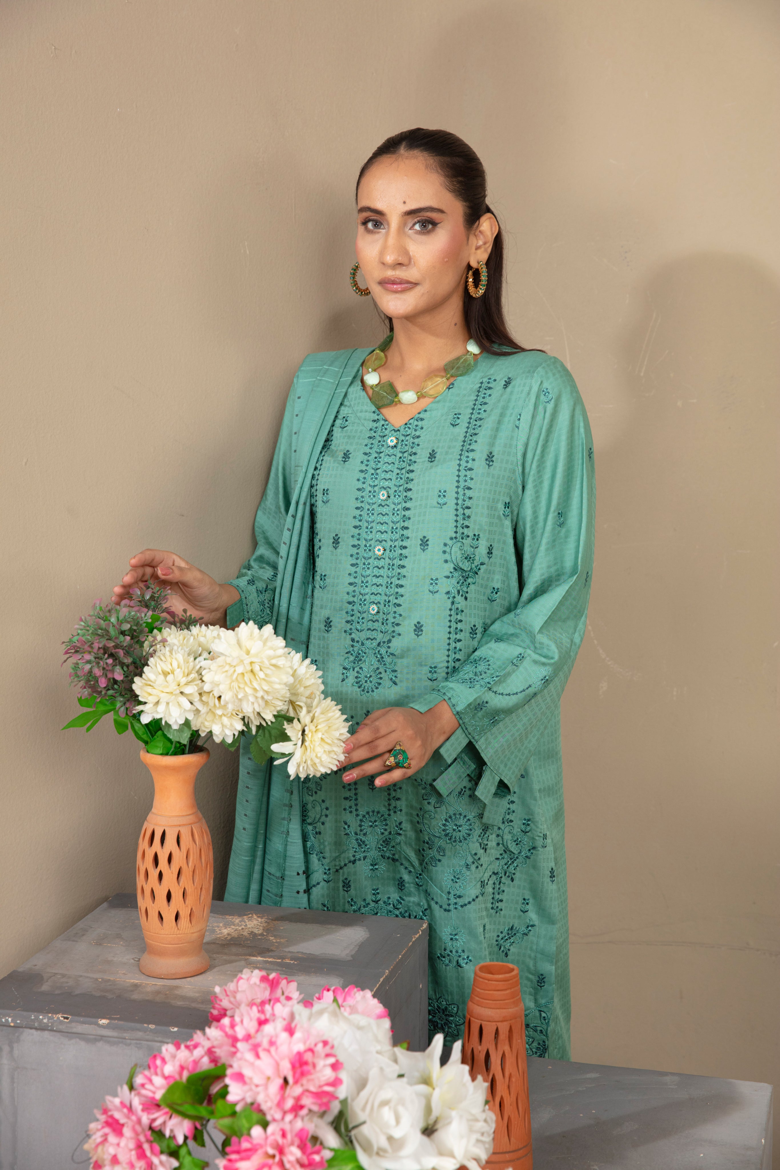 GHAZZAL Viscose EMB Shirt & Dupatta Vol-2404