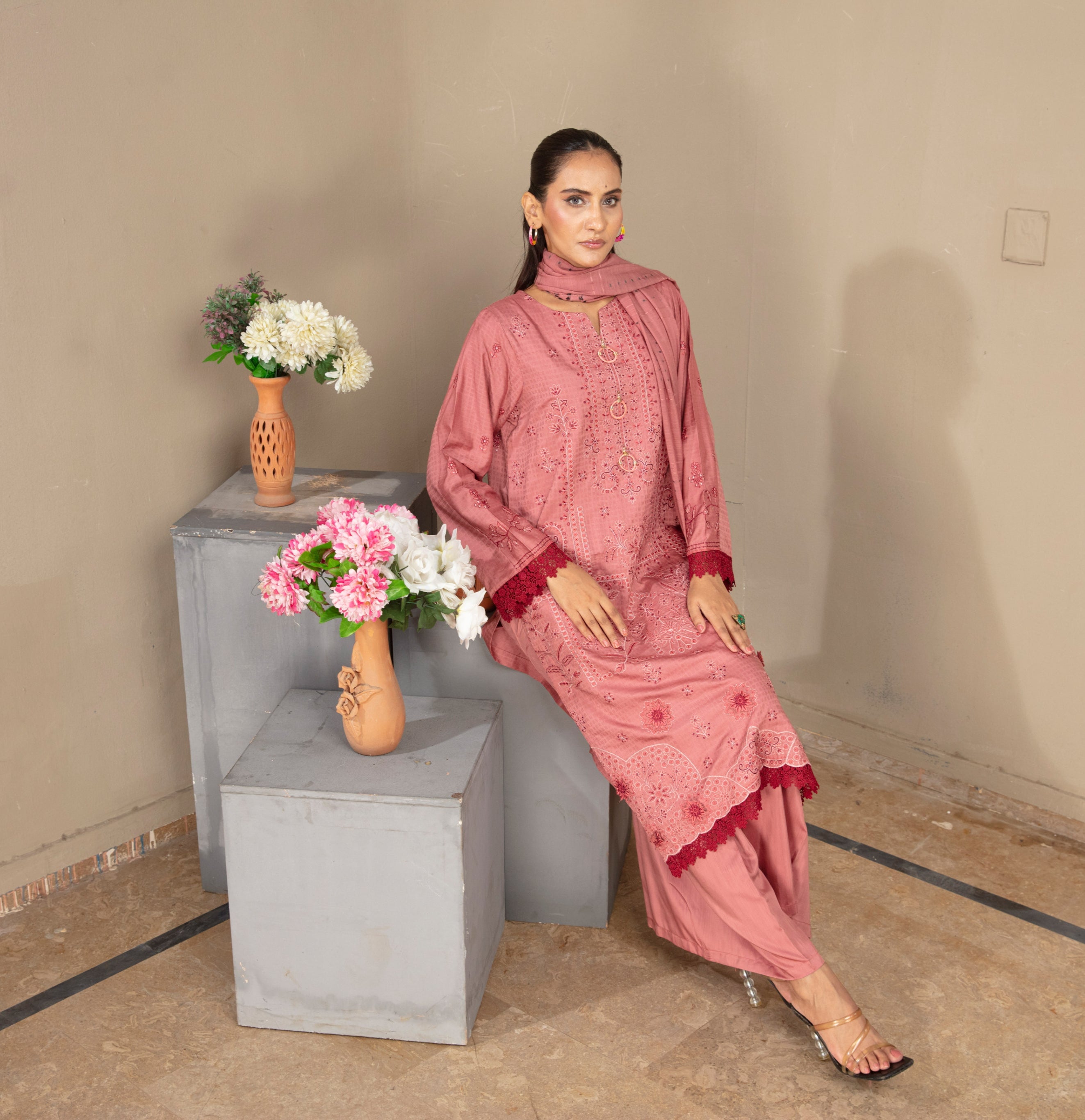 GHAZZAL Viscose EMB Shirt & Dupatta Vol-2404