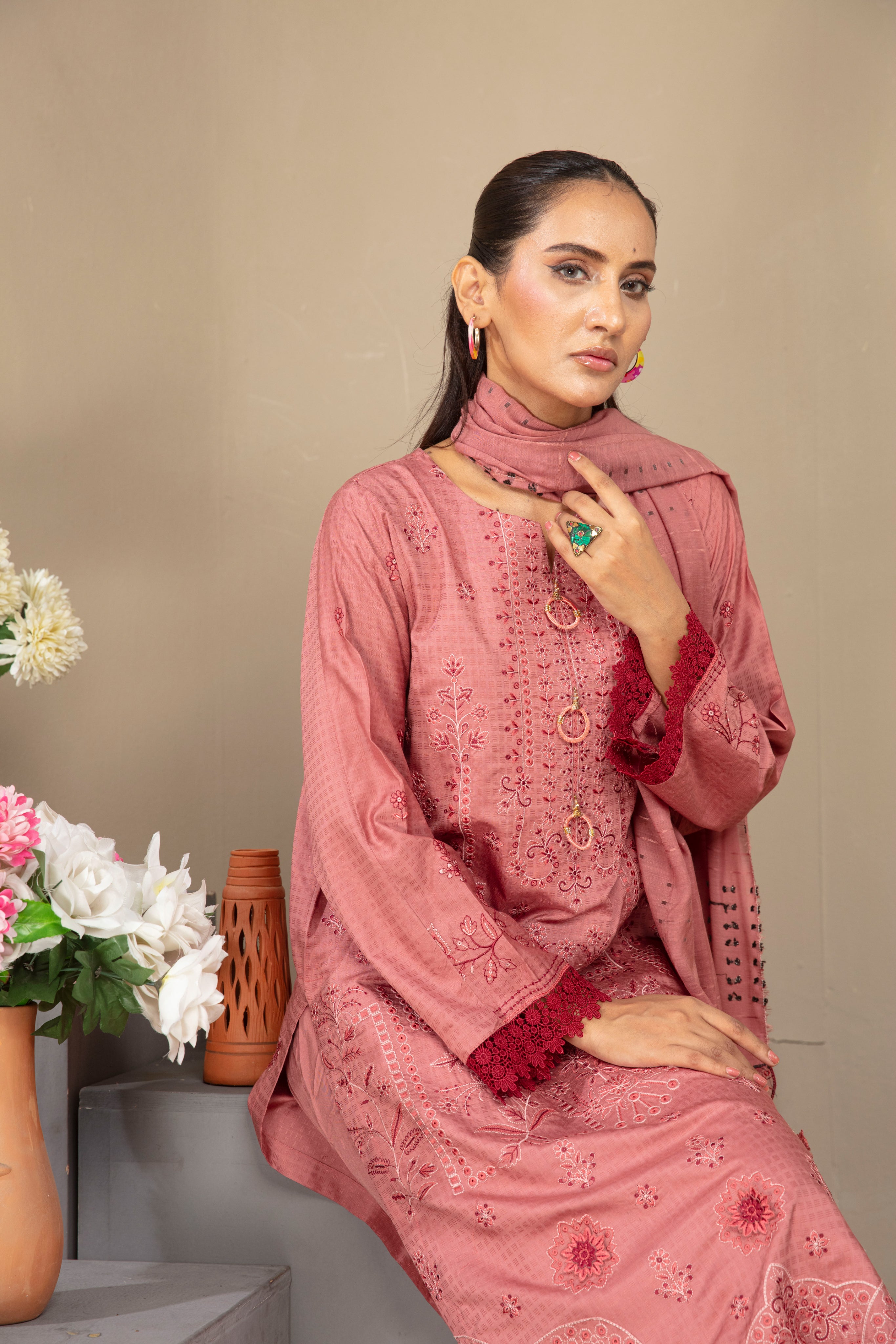 GHAZZAL Viscose EMB Shirt & Dupatta Vol-2404