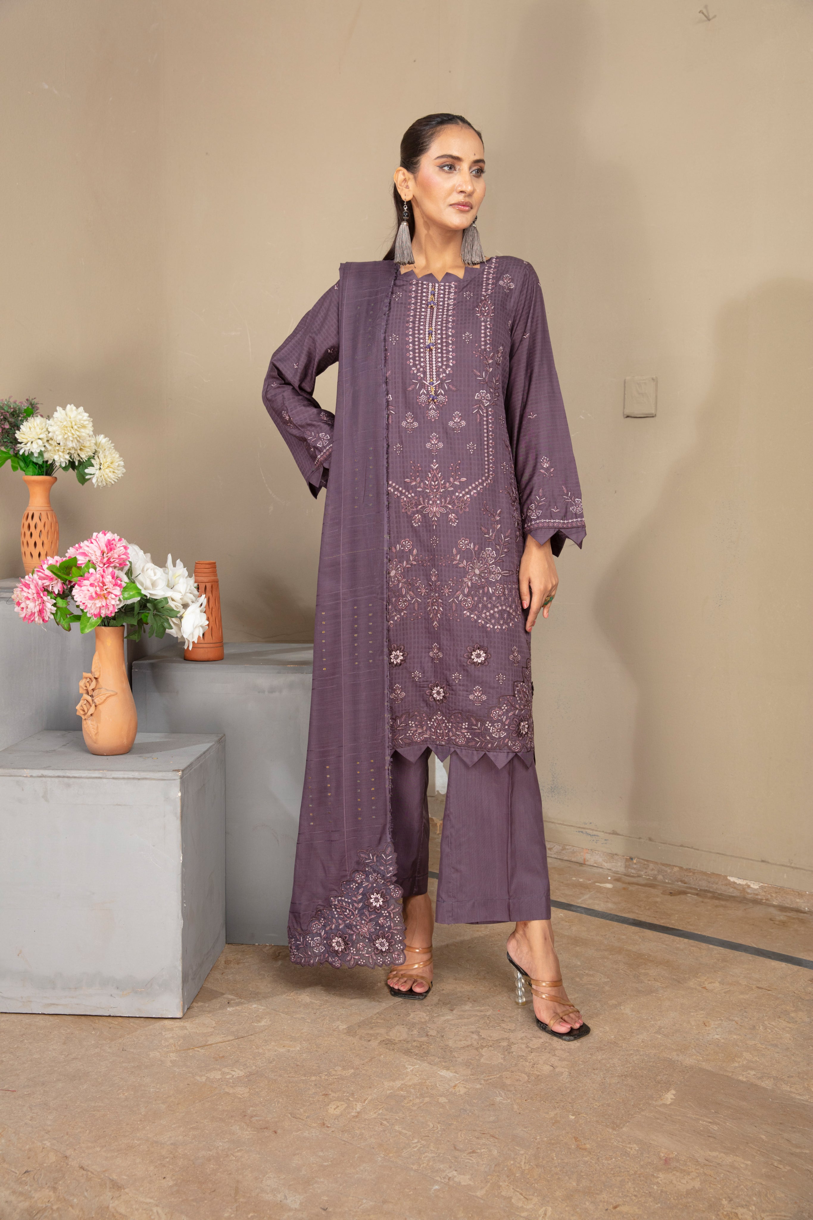 GHAZZAL Viscose EMB Shirt & Dupatta Vol-2404