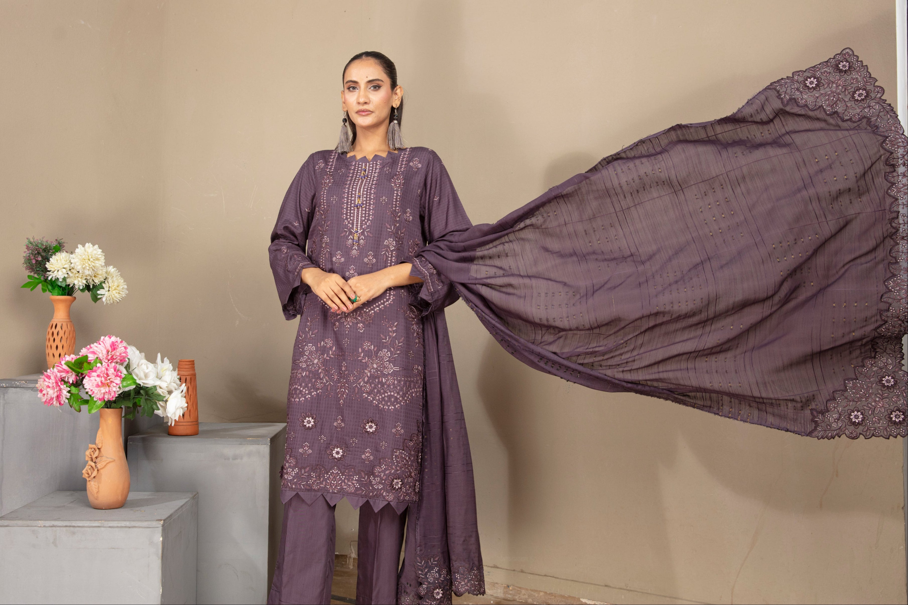 GHAZZAL Viscose EMB Shirt & Dupatta Vol-2404