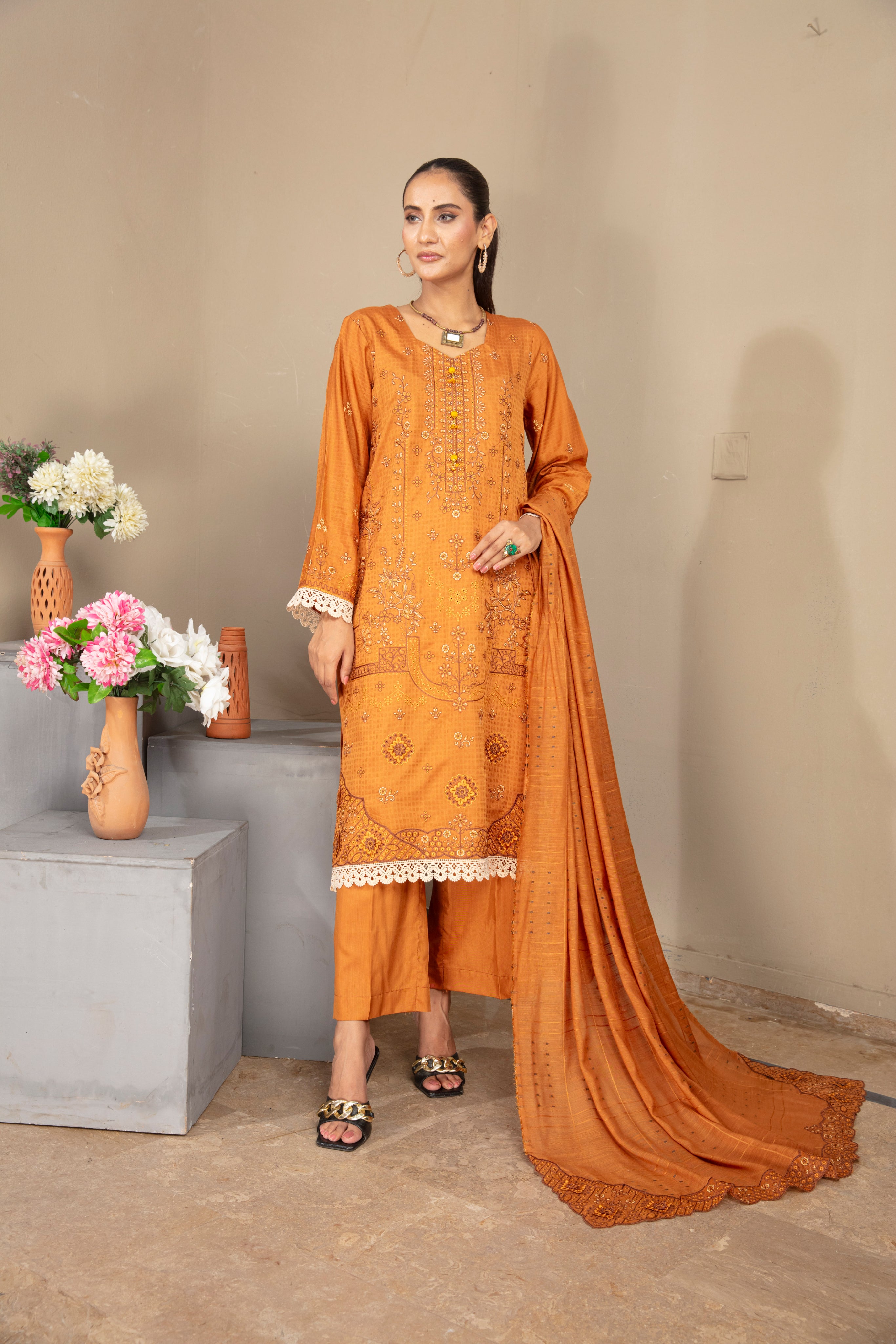 GHAZZAL Viscose EMB Shirt & Dupatta Vol-2404