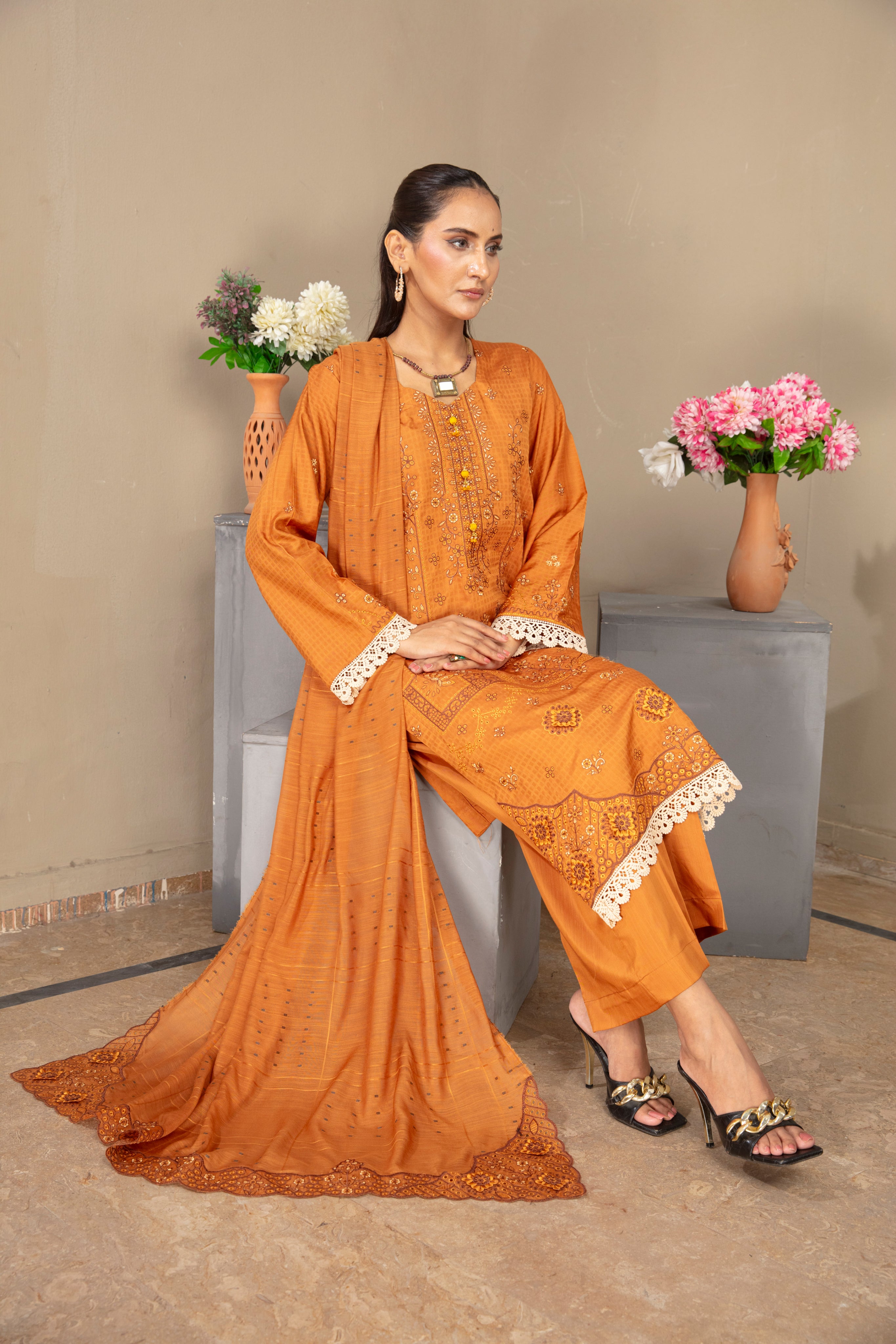 GHAZZAL Viscose EMB Shirt & Dupatta Vol-2404