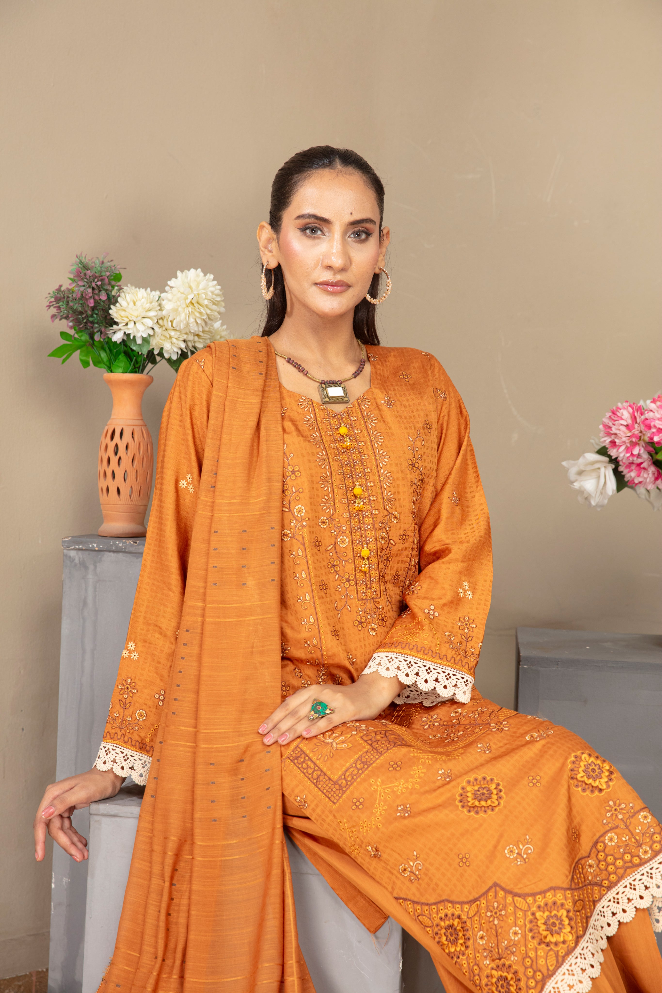 GHAZZAL Viscose EMB Shirt & Dupatta Vol-2404