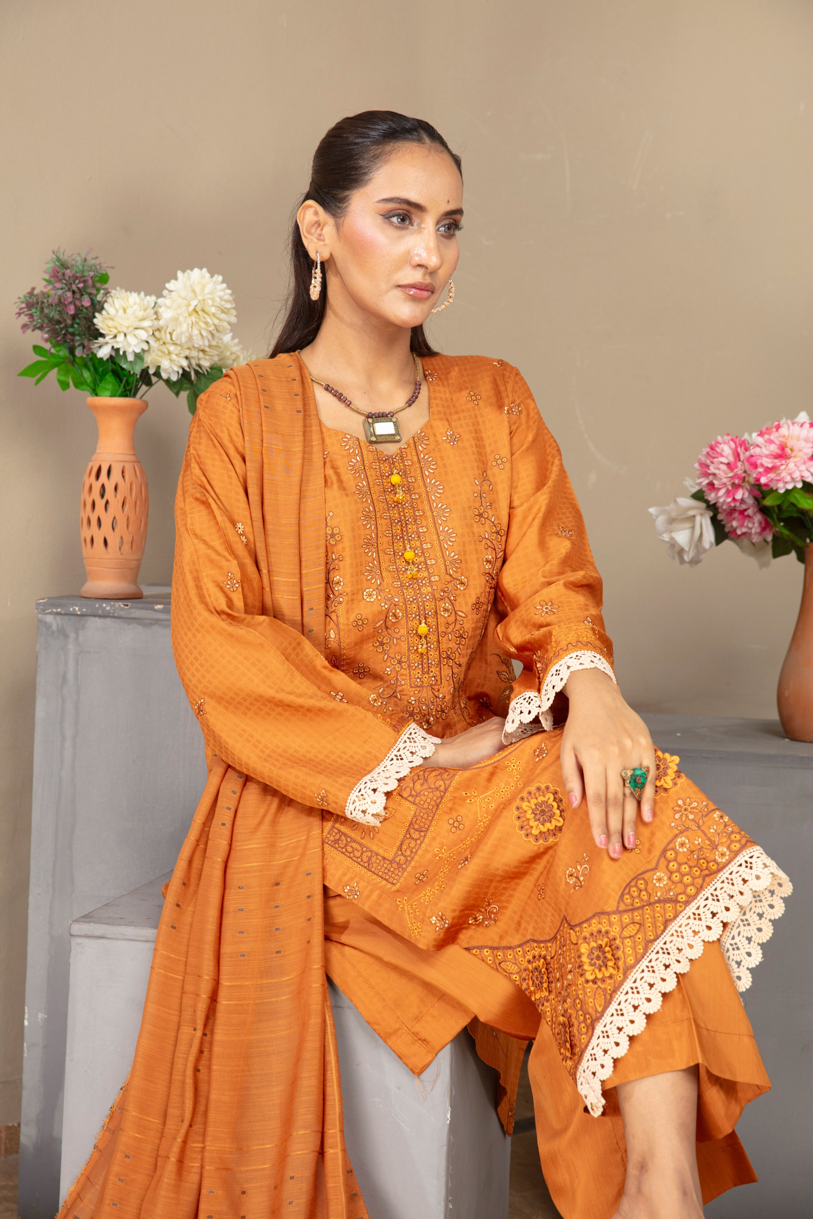 GHAZZAL Viscose EMB Shirt & Dupatta Vol-2404
