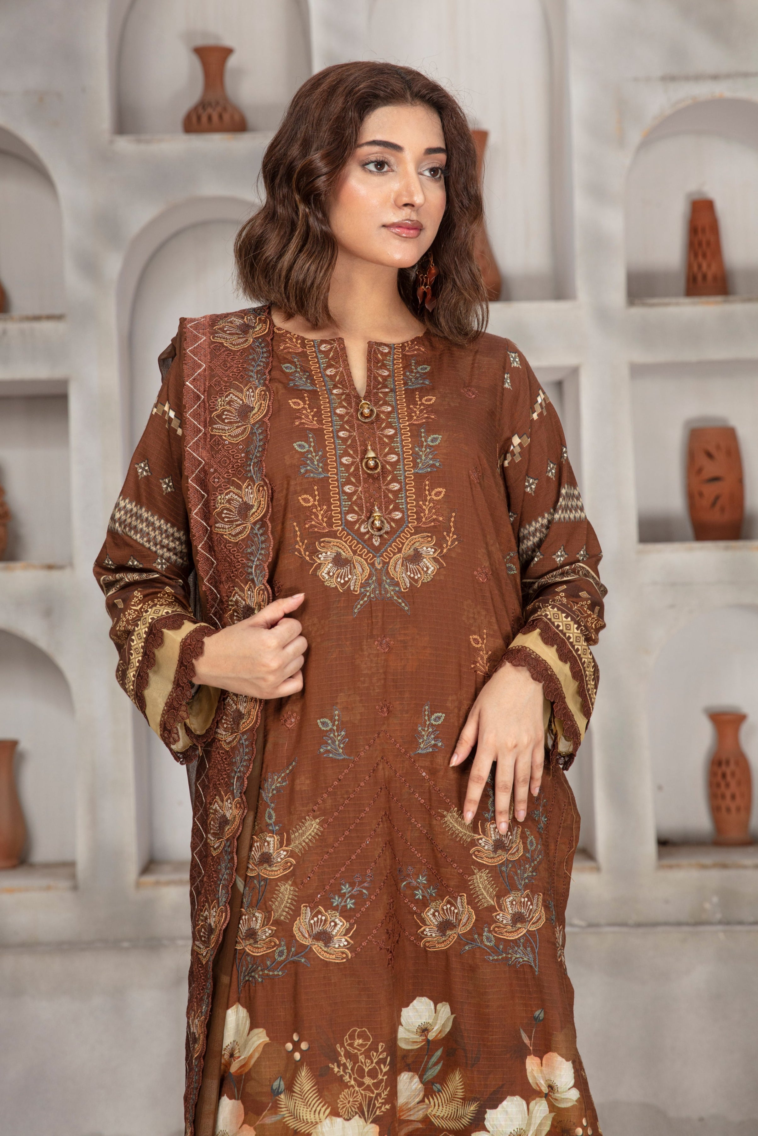 KOMAL Viscose EMB Shirt & Dupatta Vol-2456