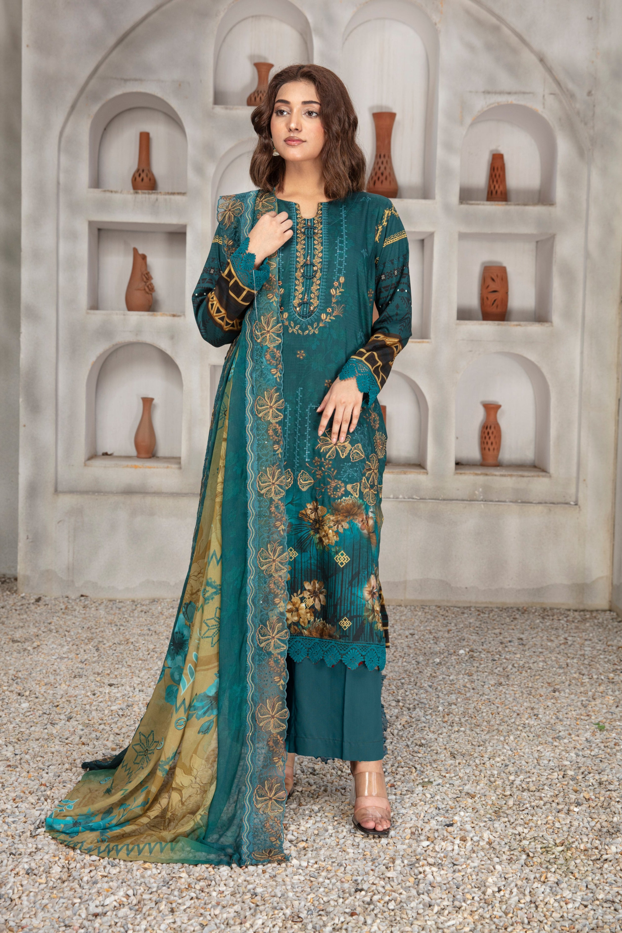 KOMAL Viscose EMB Shirt & Dupatta Vol-2456