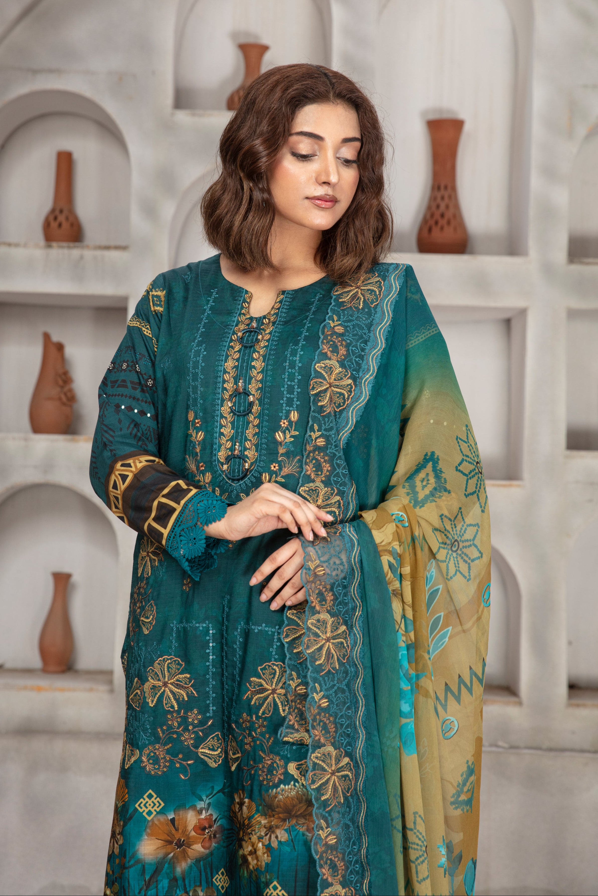 KOMAL Viscose EMB Shirt & Dupatta Vol-2456