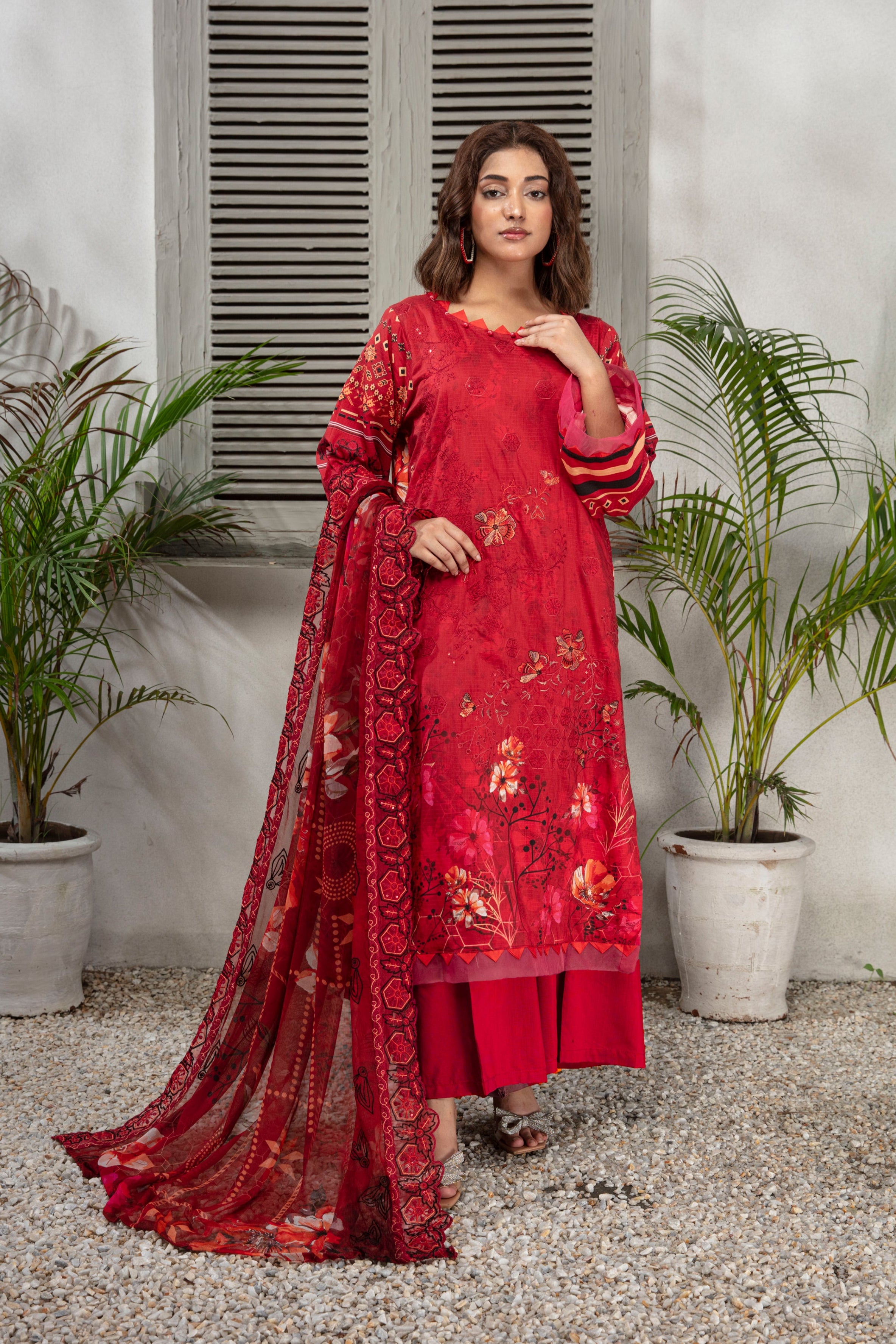 KOMAL Viscose EMB Shirt & Dupatta Vol-2456