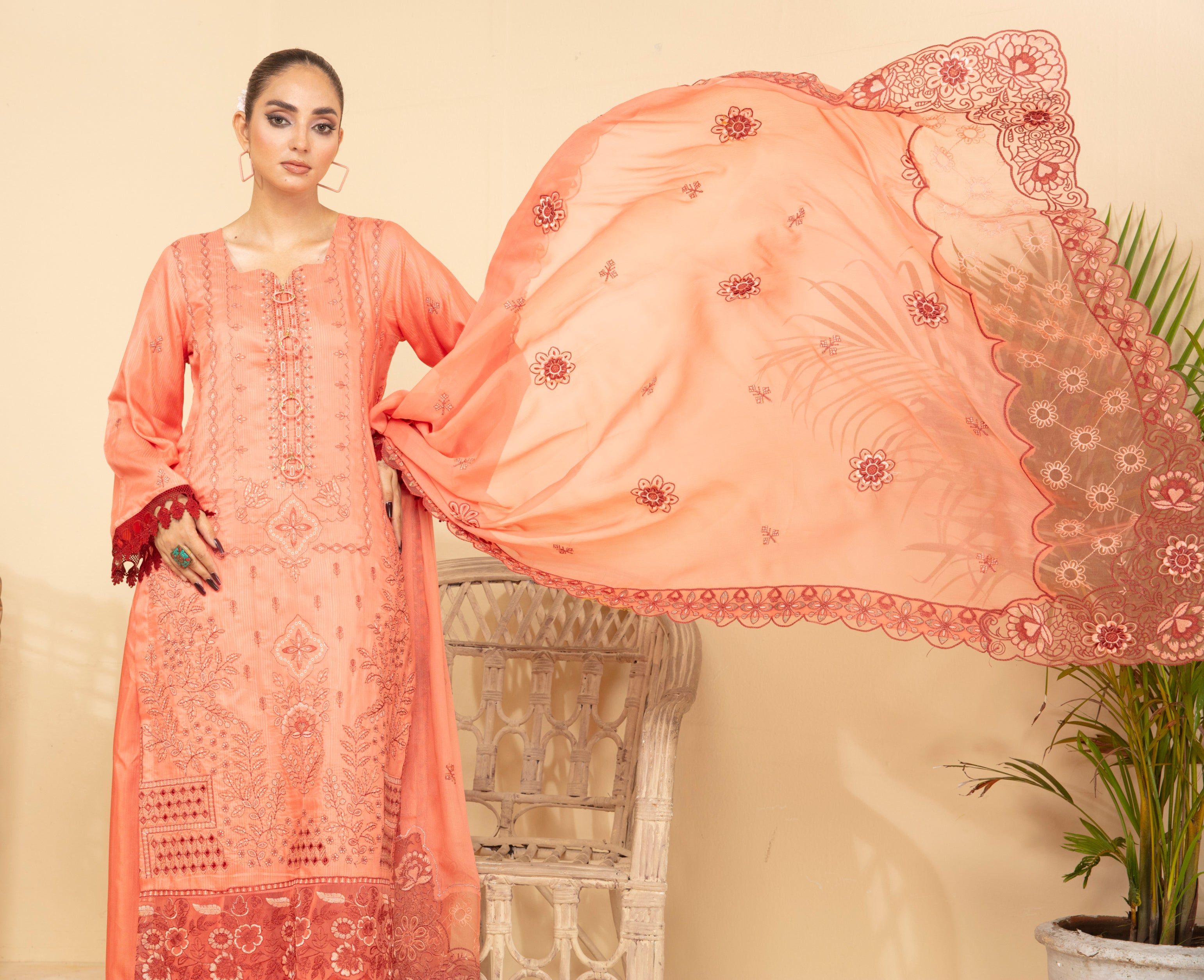 ANMOL Viscose EMB Shirt & Dupatta Vol-2402