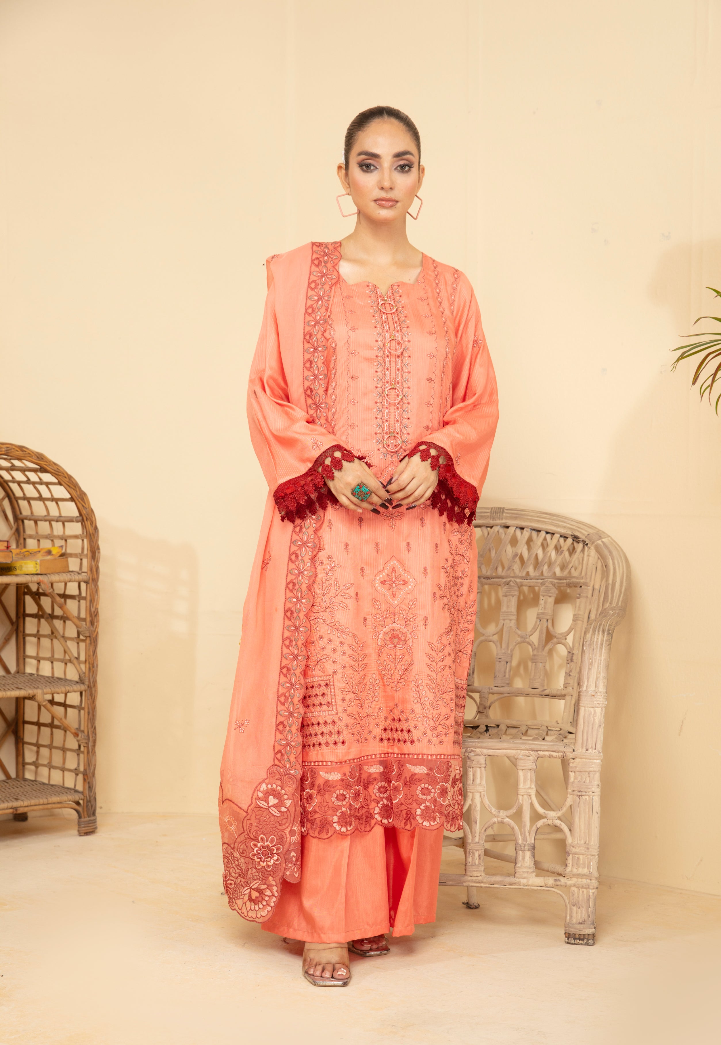 ANMOL Viscose EMB Shirt & Dupatta Vol-2402