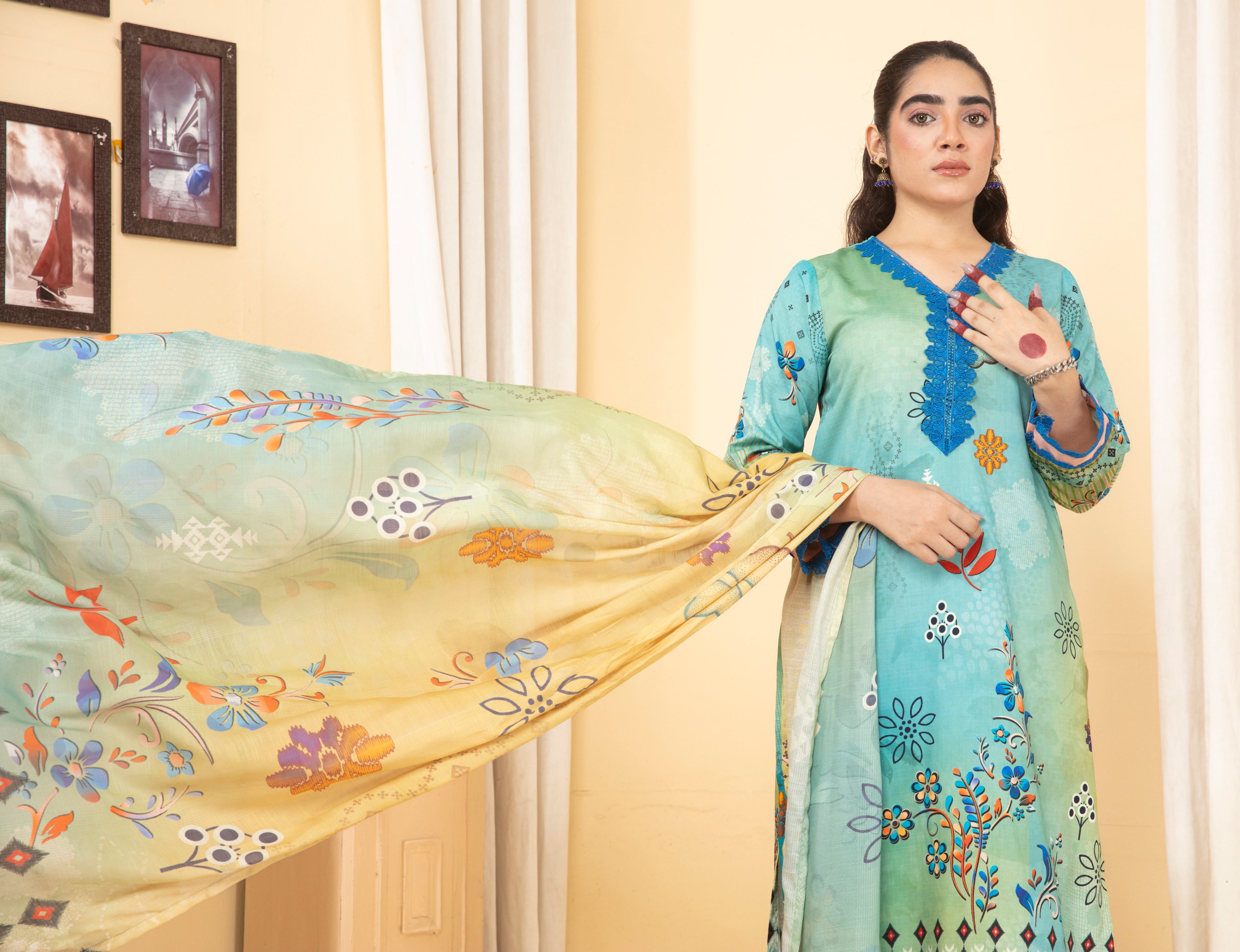 ALEEZAY Viscose PRINT Shirt & Dupatta Vol-2460
