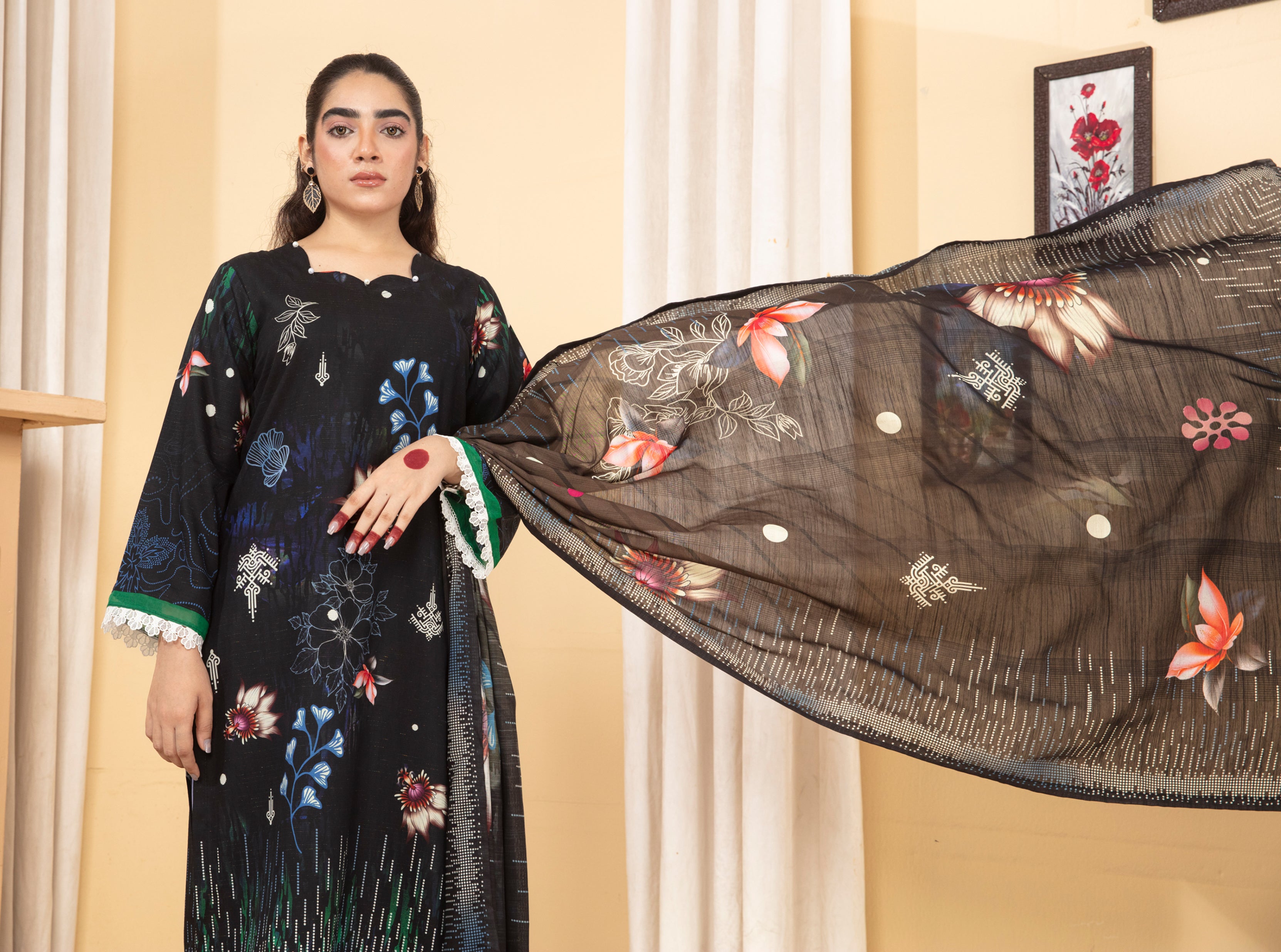 ALEEZAY Viscose PRINT Shirt & Dupatta Vol-2460
