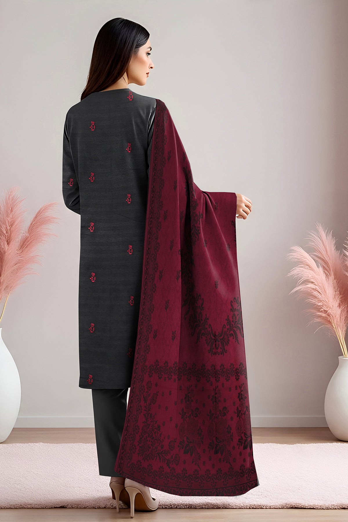 UMANG PEACH WOOL EMB Shirt & Dupatta VOL-2540