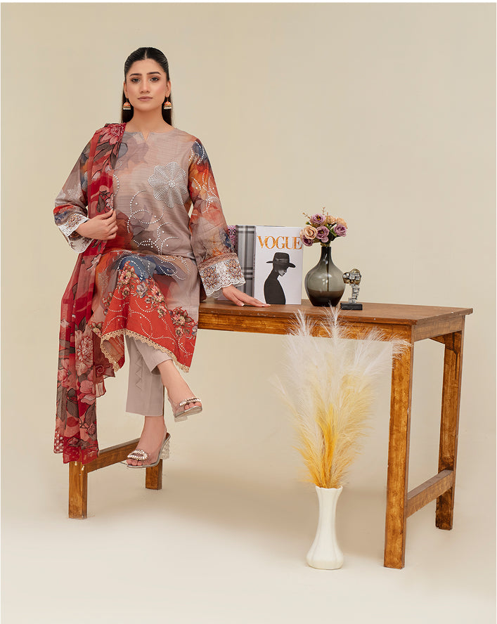 ALEEZAY Viscose Print Shirt & Dupatta VOL-2480
