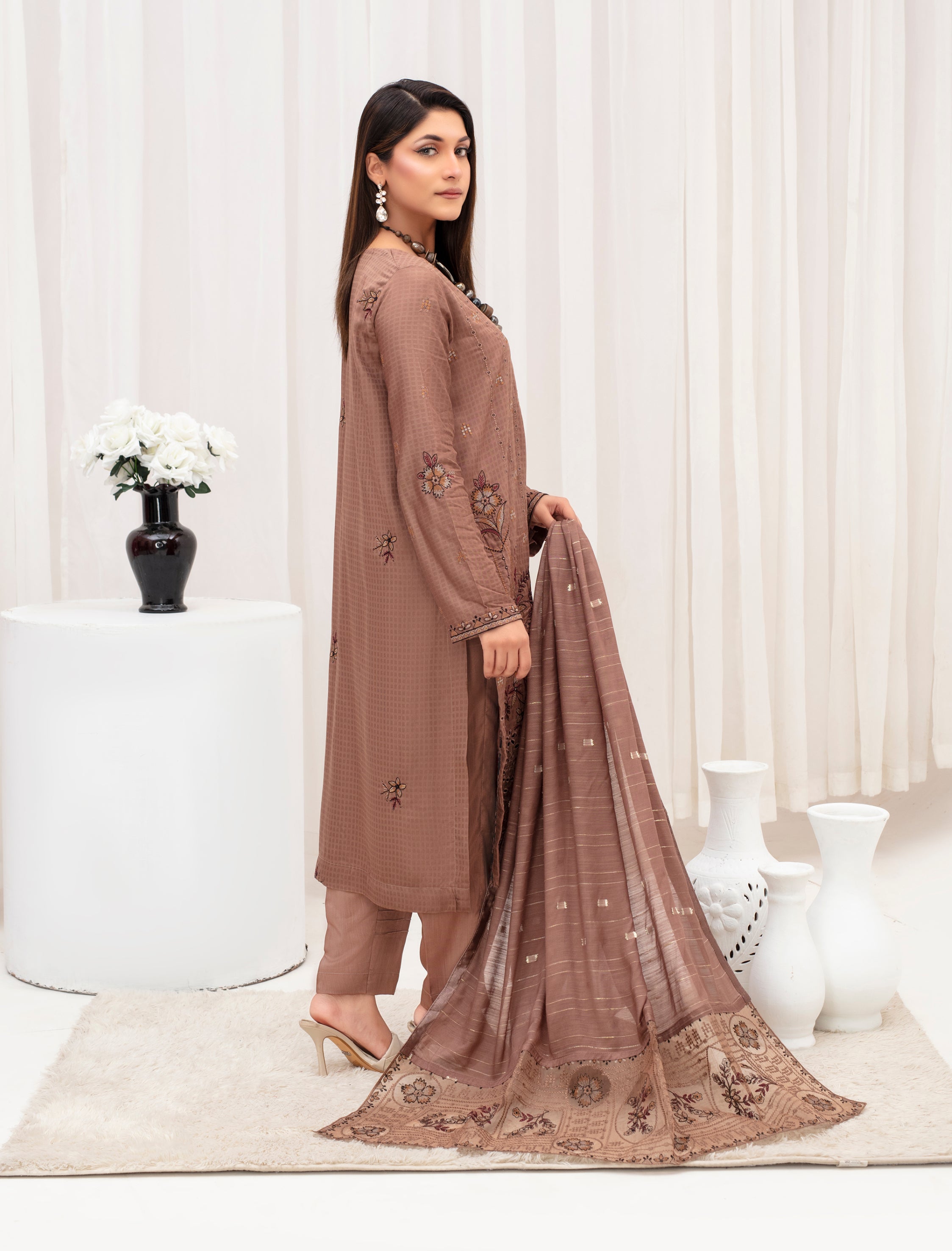 MEERAM Viscose EMB Shirt & Dupatta Vol-2409