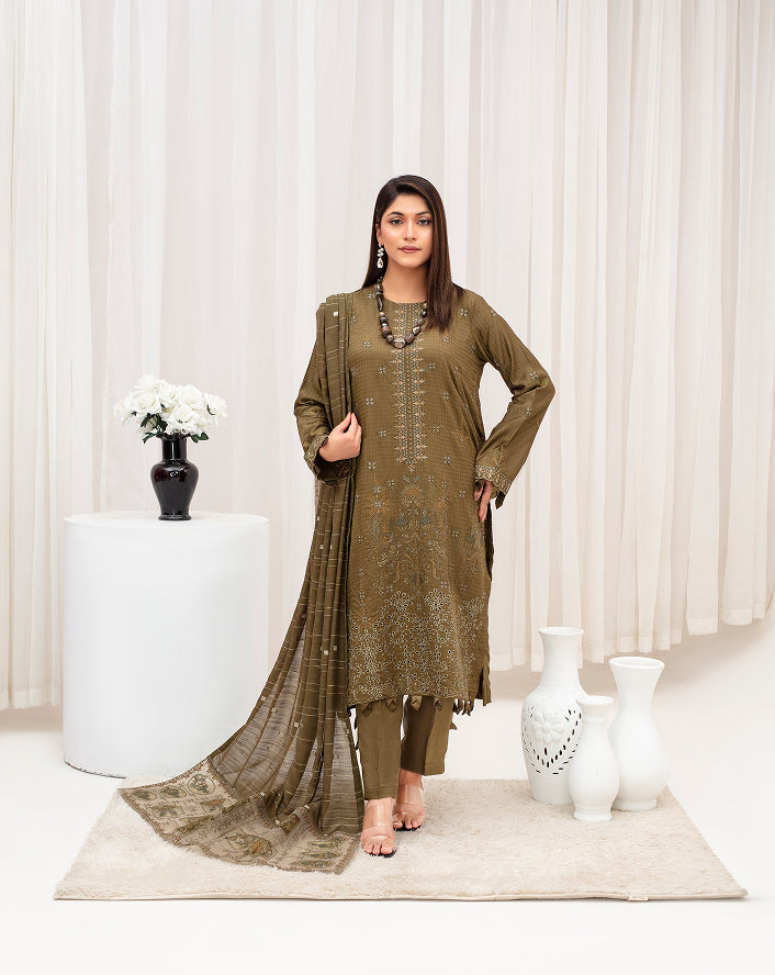 MEERAM Viscose EMB Shirt & Dupatta Vol-2409