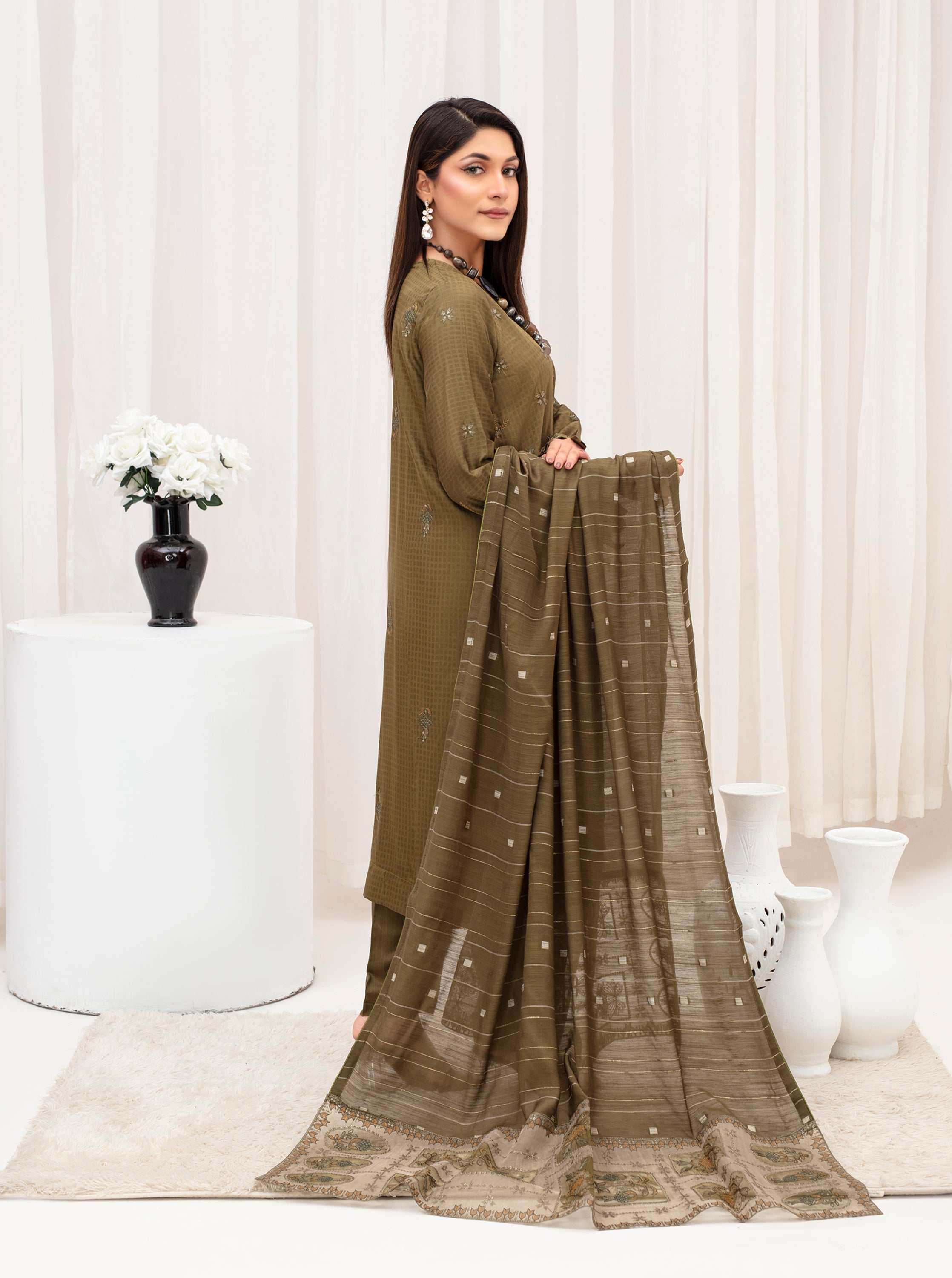 MEERAM Viscose EMB Shirt & Dupatta Vol-2409