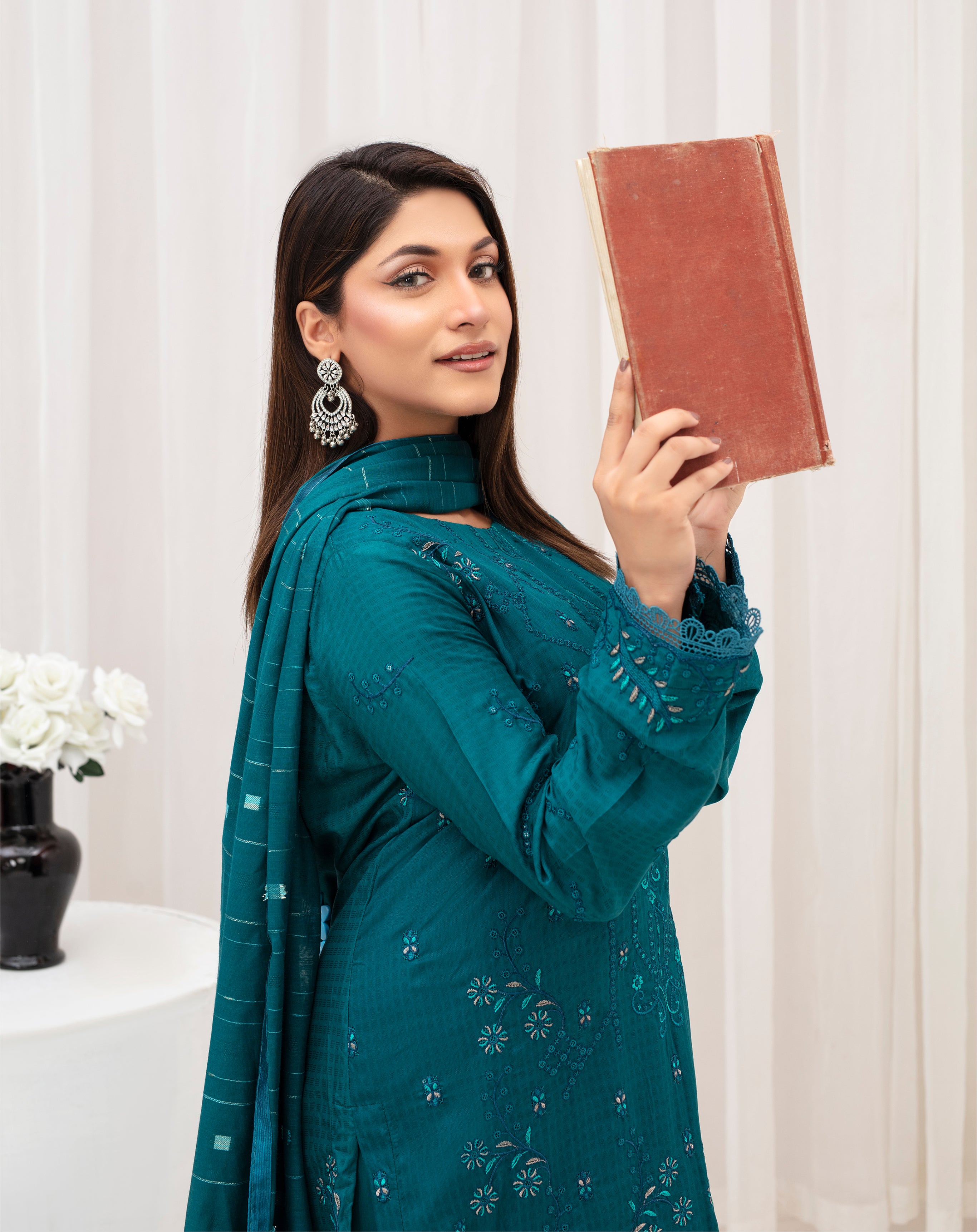 MEERAM Viscose EMB Shirt & Dupatta Vol-2409