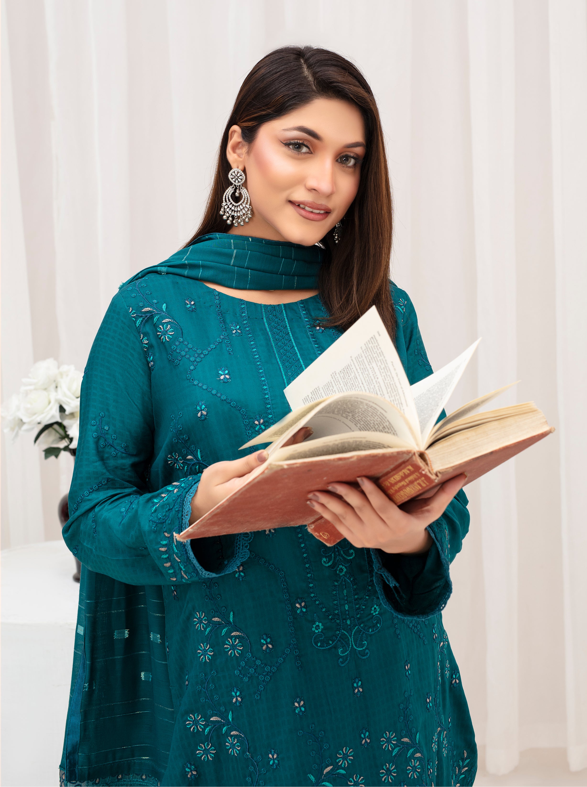 MEERAM Viscose EMB Shirt & Dupatta Vol-2409