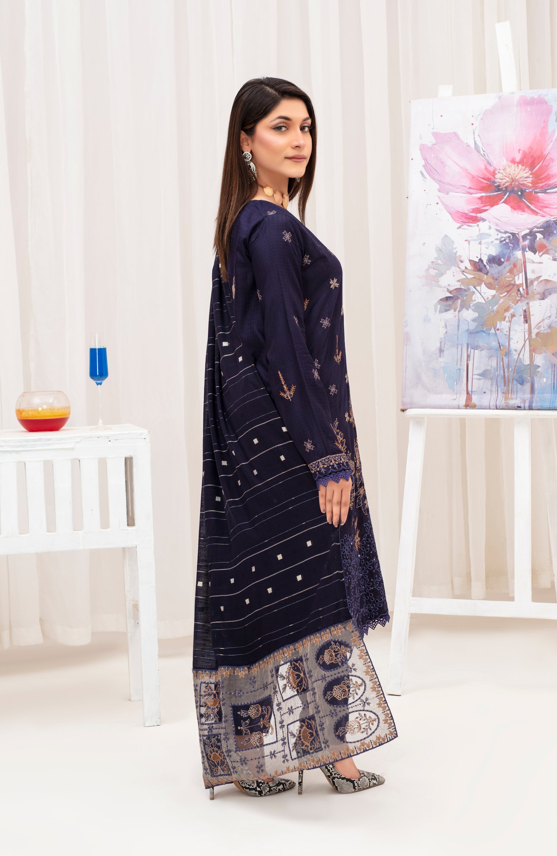 MEERAM Viscose EMB Shirt & Dupatta Vol-2409