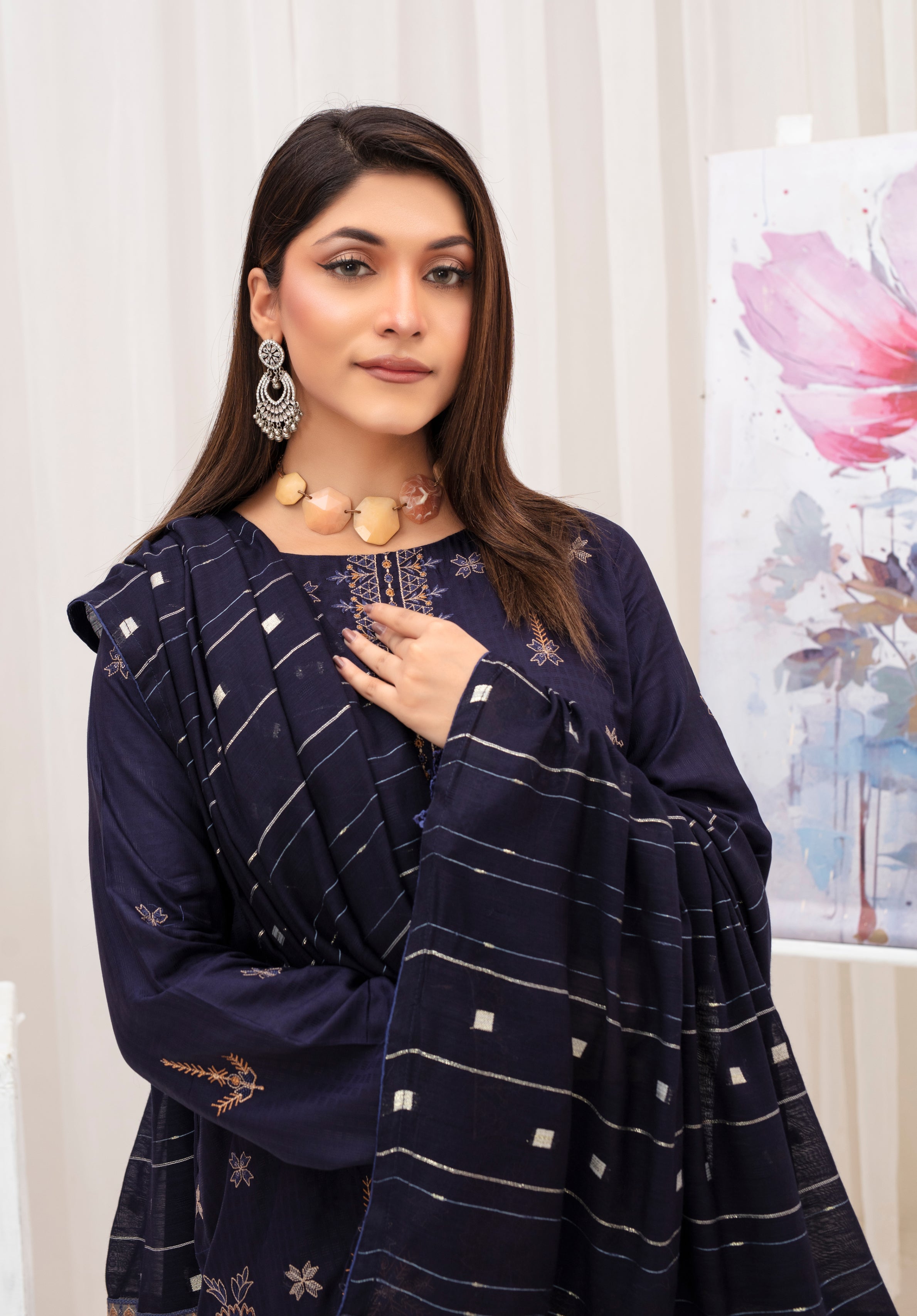 MEERAM Viscose EMB Shirt & Dupatta Vol-2409