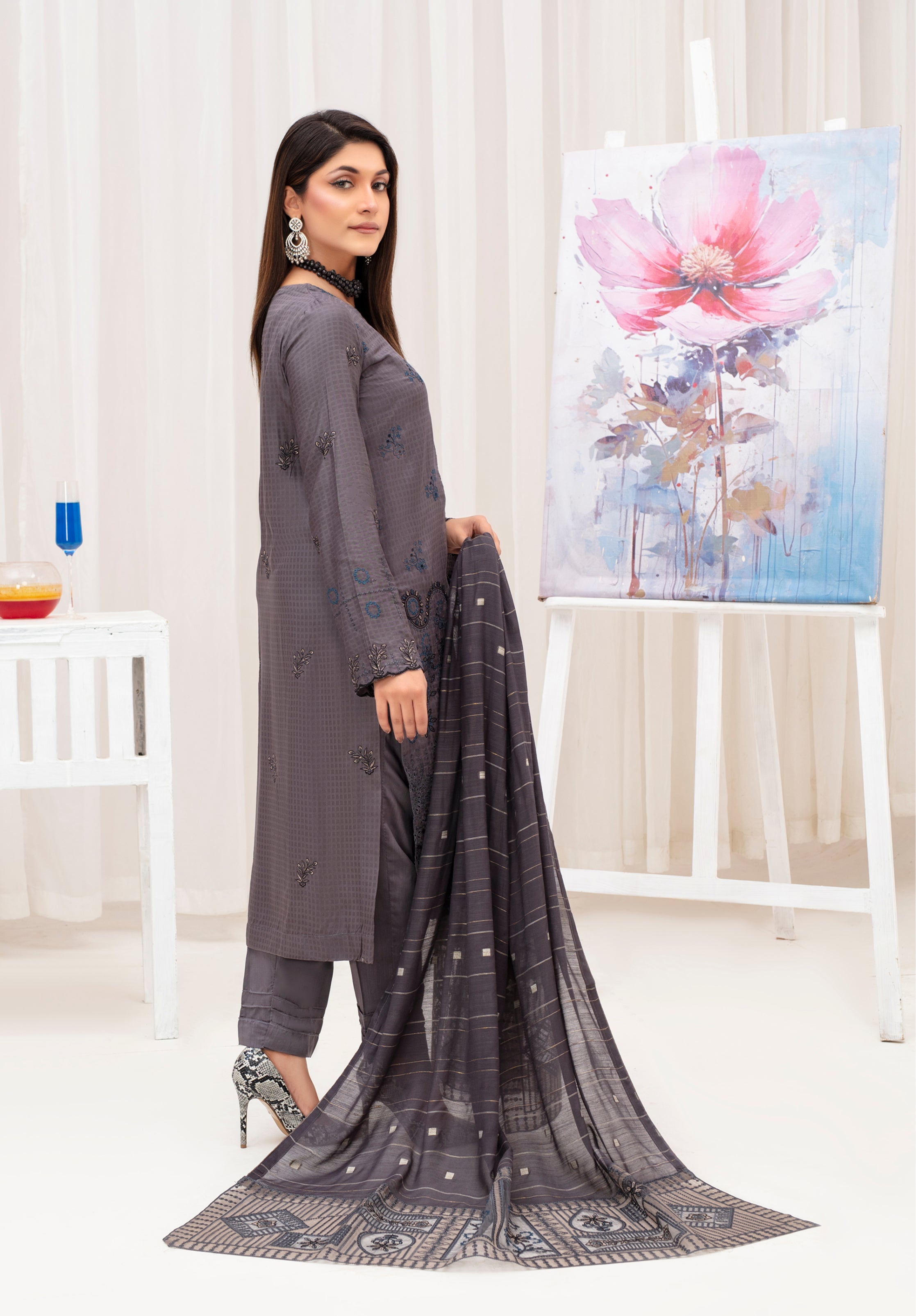 MEERAM Viscose EMB Shirt & Dupatta Vol-2409