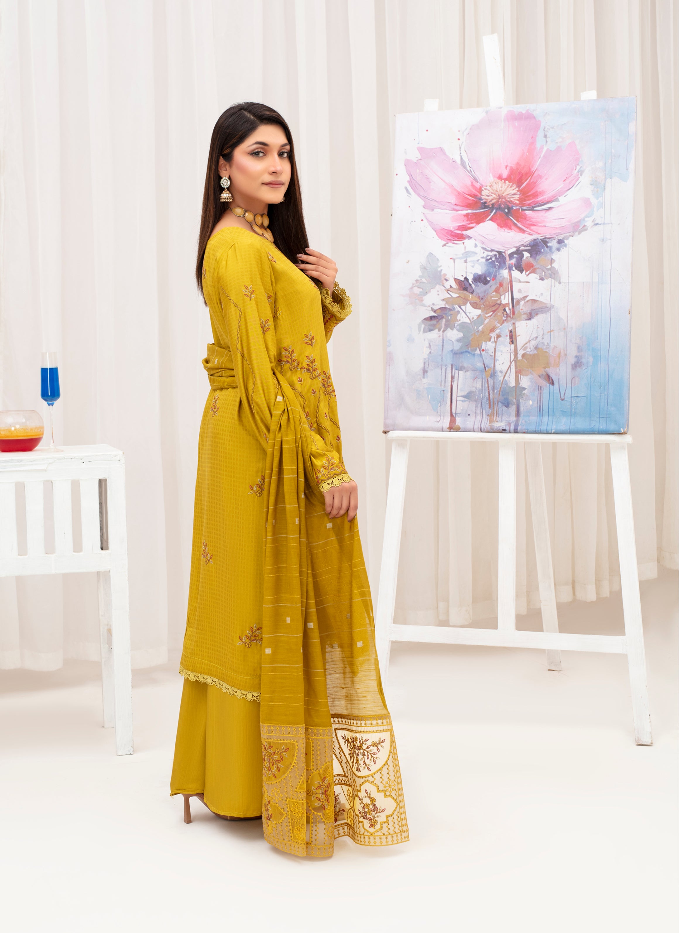 MEERAM Viscose EMB Shirt & Dupatta Vol-2409