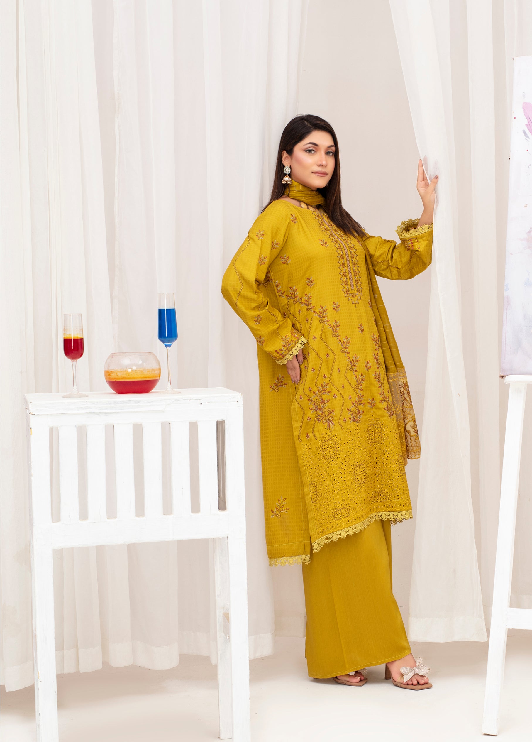 MEERAM Viscose EMB Shirt & Dupatta Vol-2409